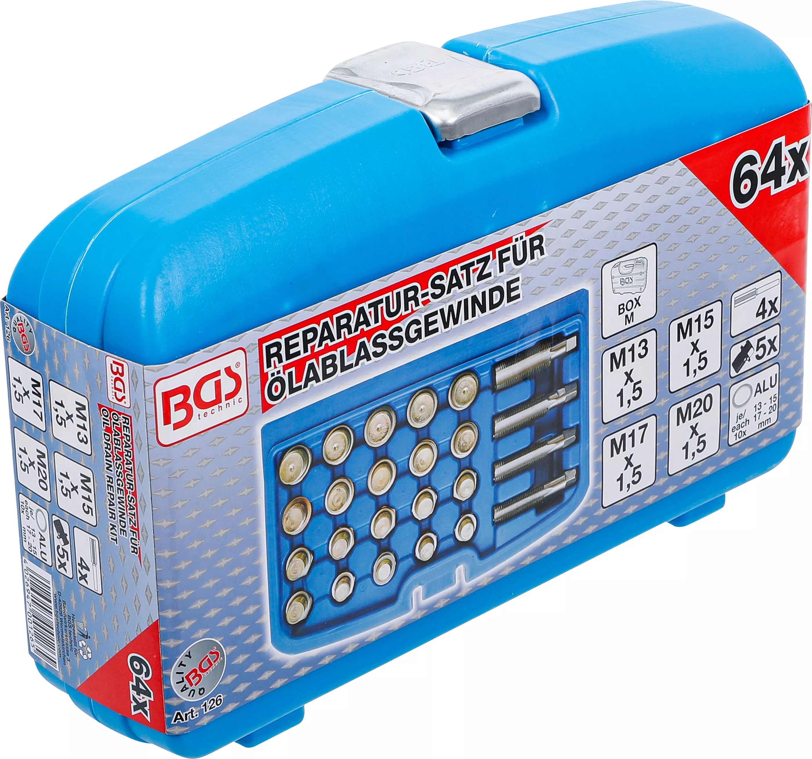 Set reparatie pentru filet baie scurgere ulei | 64 piese [6]