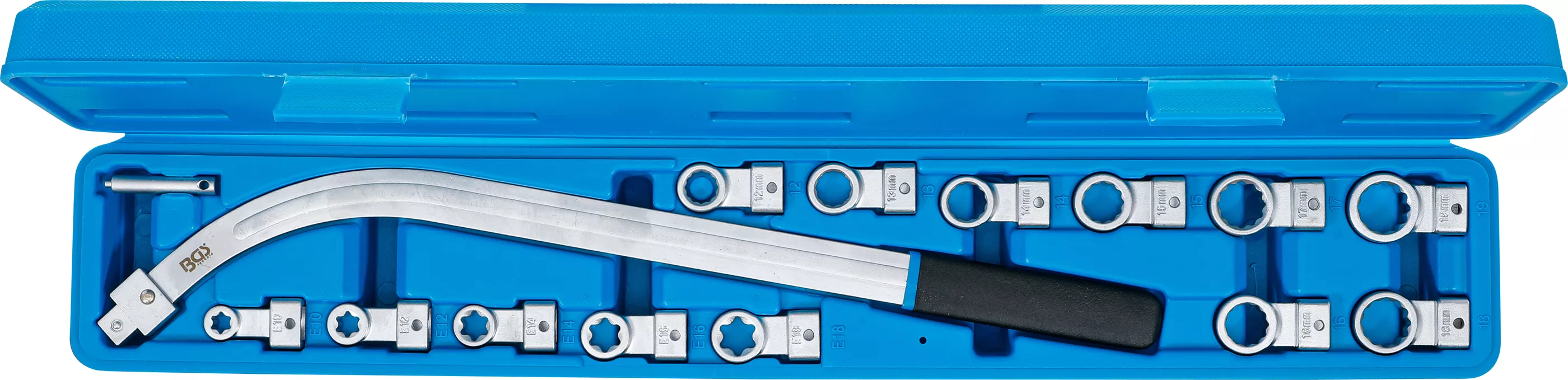 Set chei role intinzatoare | 12 colturi 12 - 19 mm / Profil E E10 - E18 | 15 piese [1]