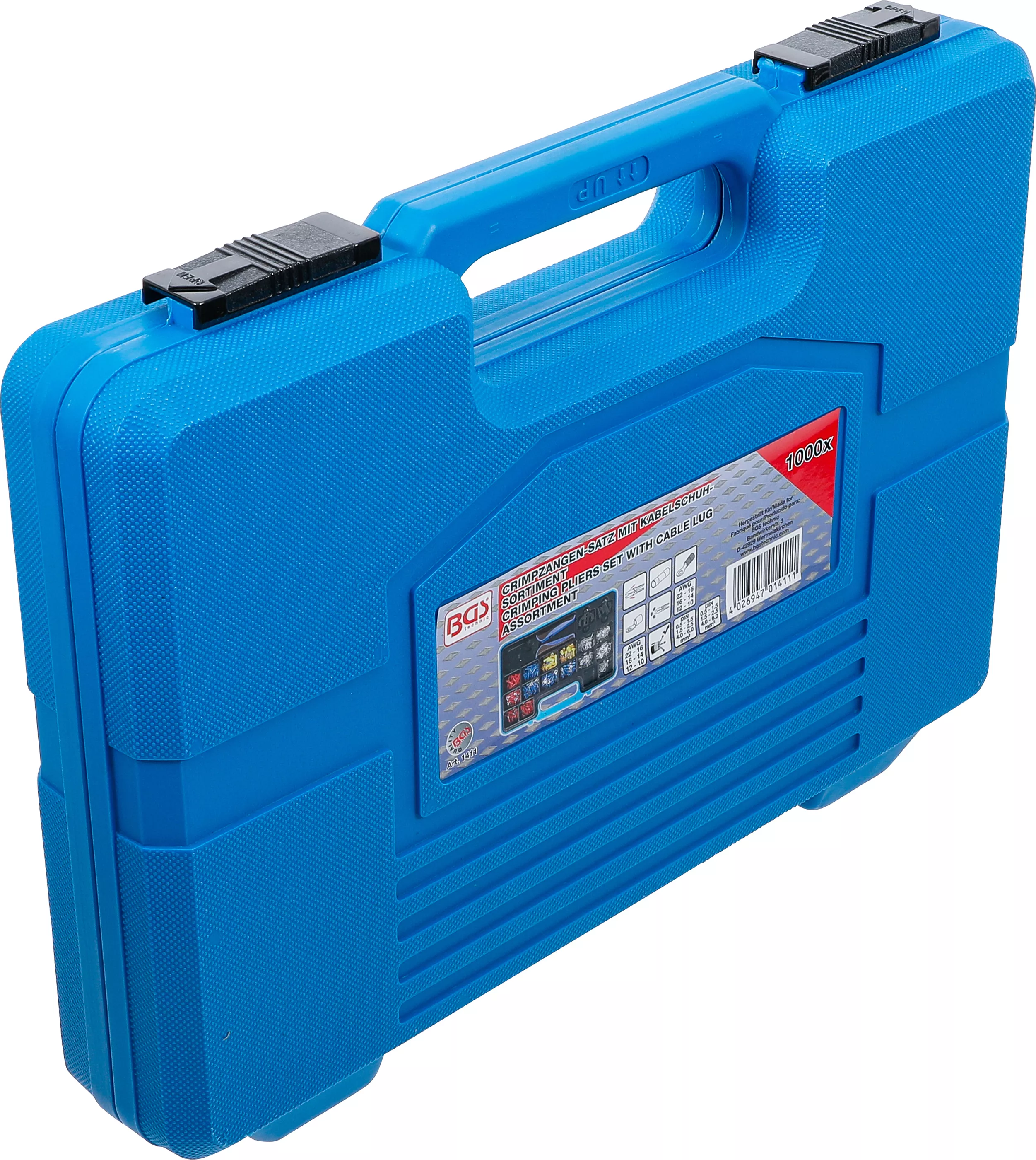 Set clesti sertizare | cu 2 perechi falci | cu sortiment papuci de cablu | 1000 piese [6]
