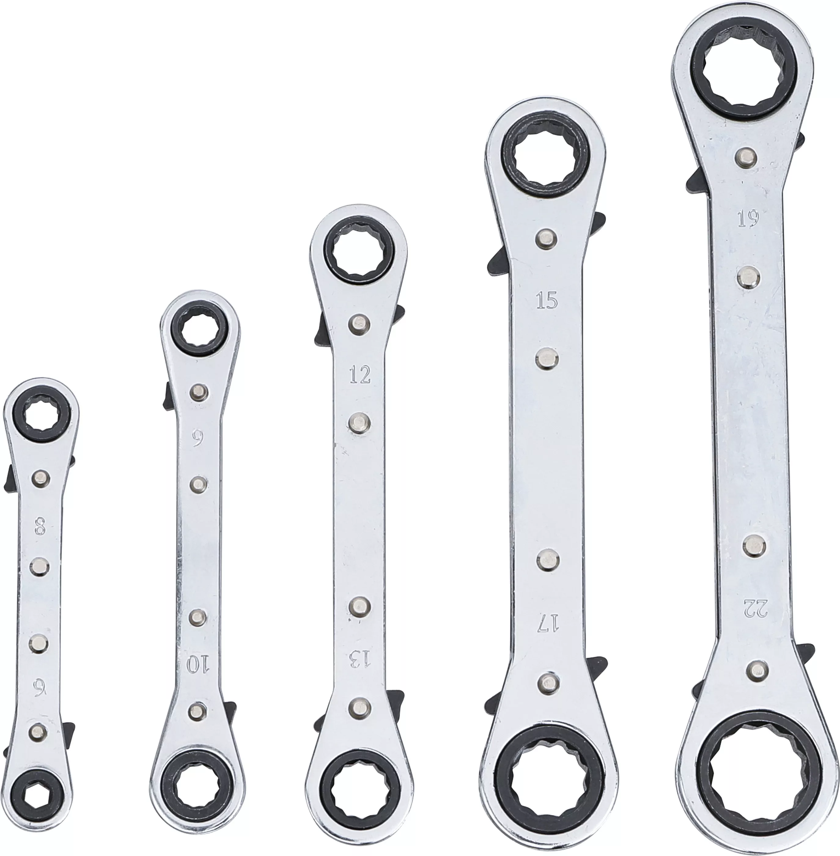 Set chei inelare cu clichet, drepte, reversibile | 6 x 8 - 19 x 22 mm | 5 piese [7]