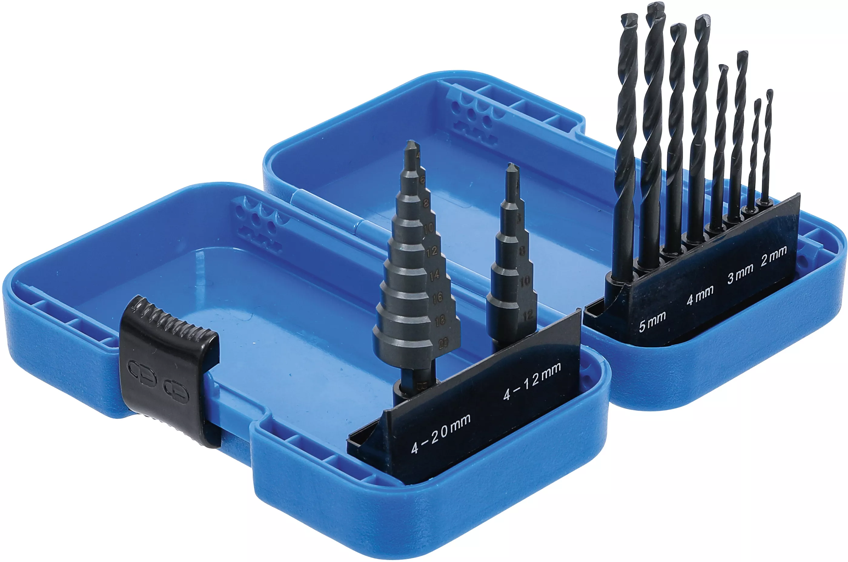 Set burghie in trepte si set burghie spirale | HSS | 4 - 12 / 4 - 20 mm | 2 - 5 mm | 10 piese [2]