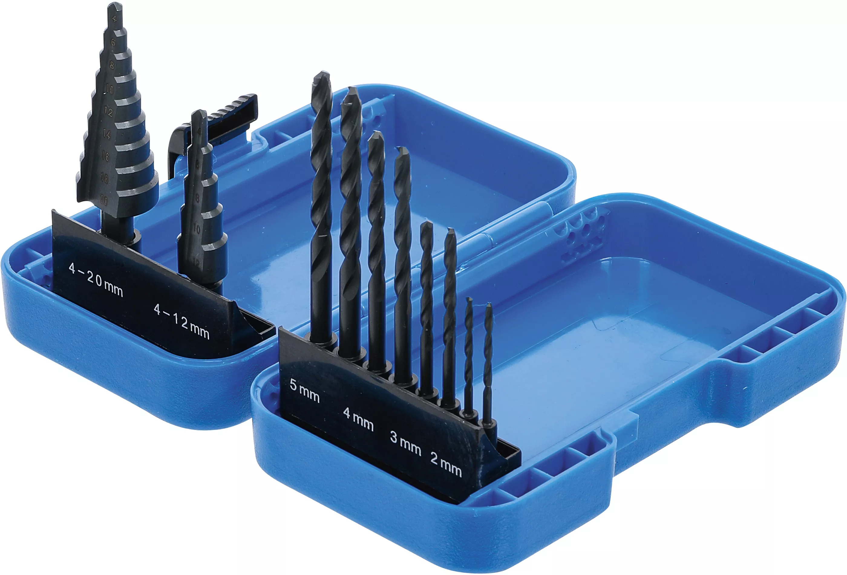 Set burghie in trepte si set burghie spirale | HSS | 4 - 12 / 4 - 20 mm | 2 - 5 mm | 10 piese [3]