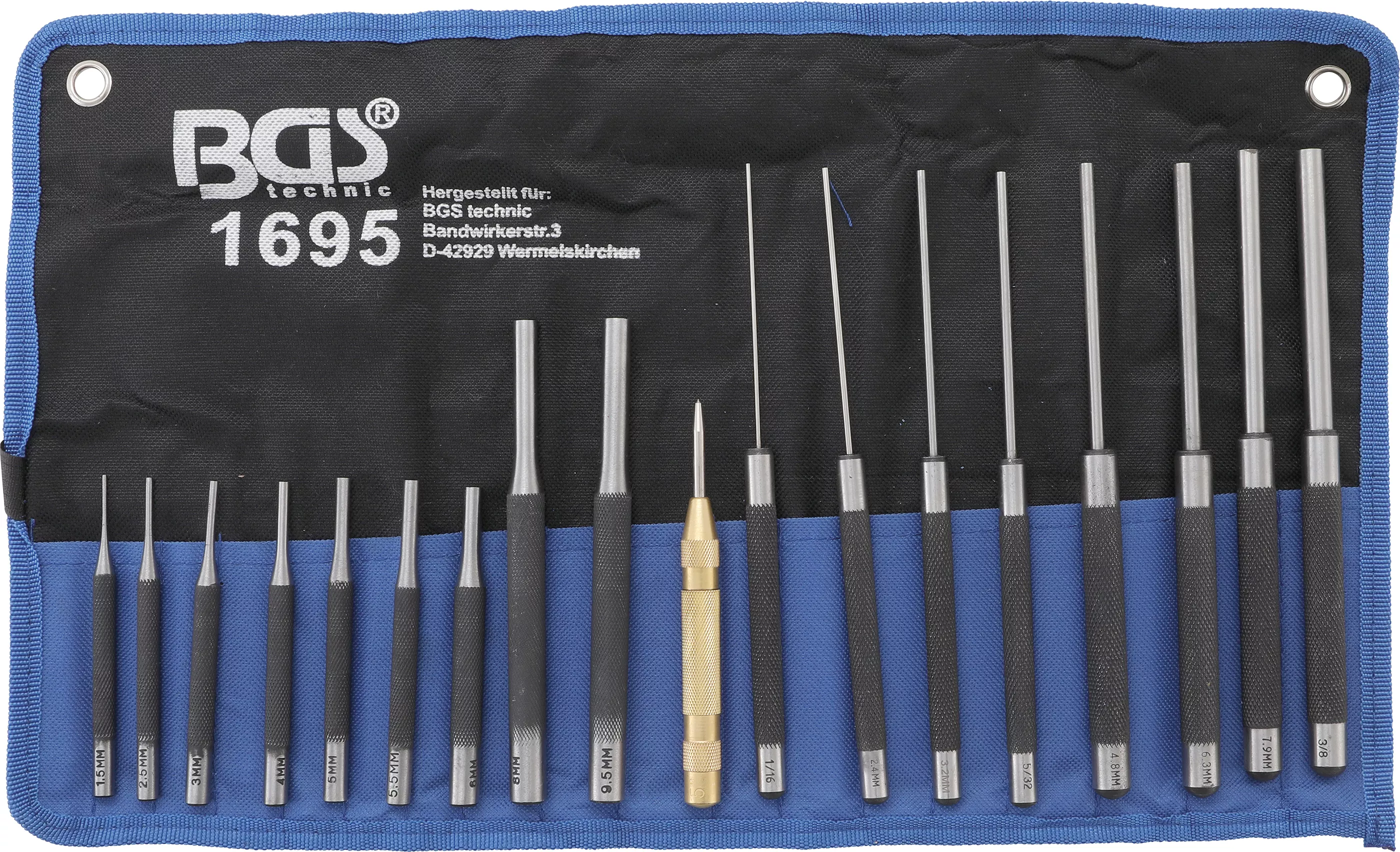 Dălţi / punctatoare / extractoare de şplinturi - Set extractor splinturi | 100 - 150 - 200 mm | 1,5 - 9,5 mm | incl. punctator | 18 piese