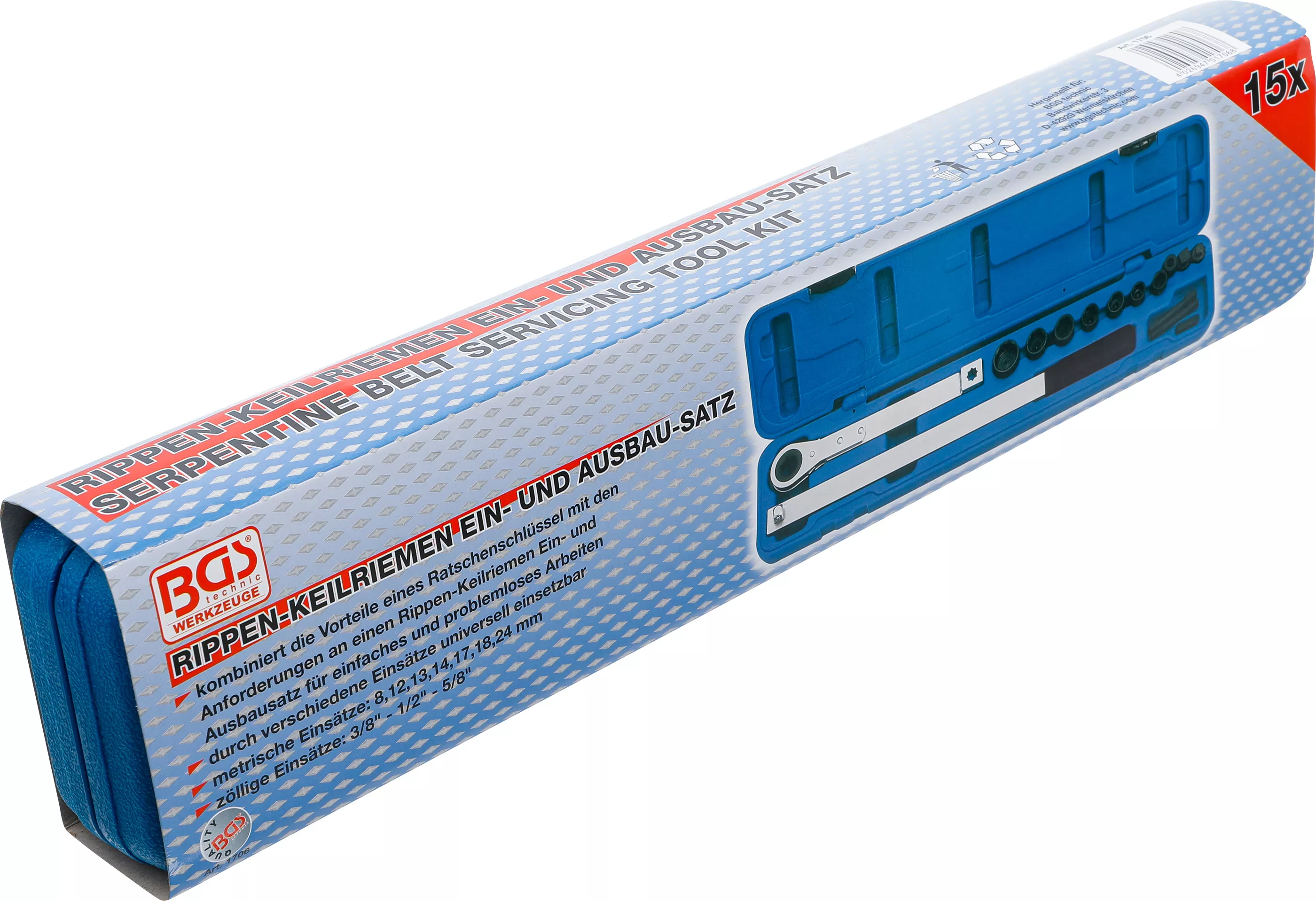 Set montare demontare curele zimtate trapezoidale | 10 mm (3/8") + 12,5 mm (1/2") [6]