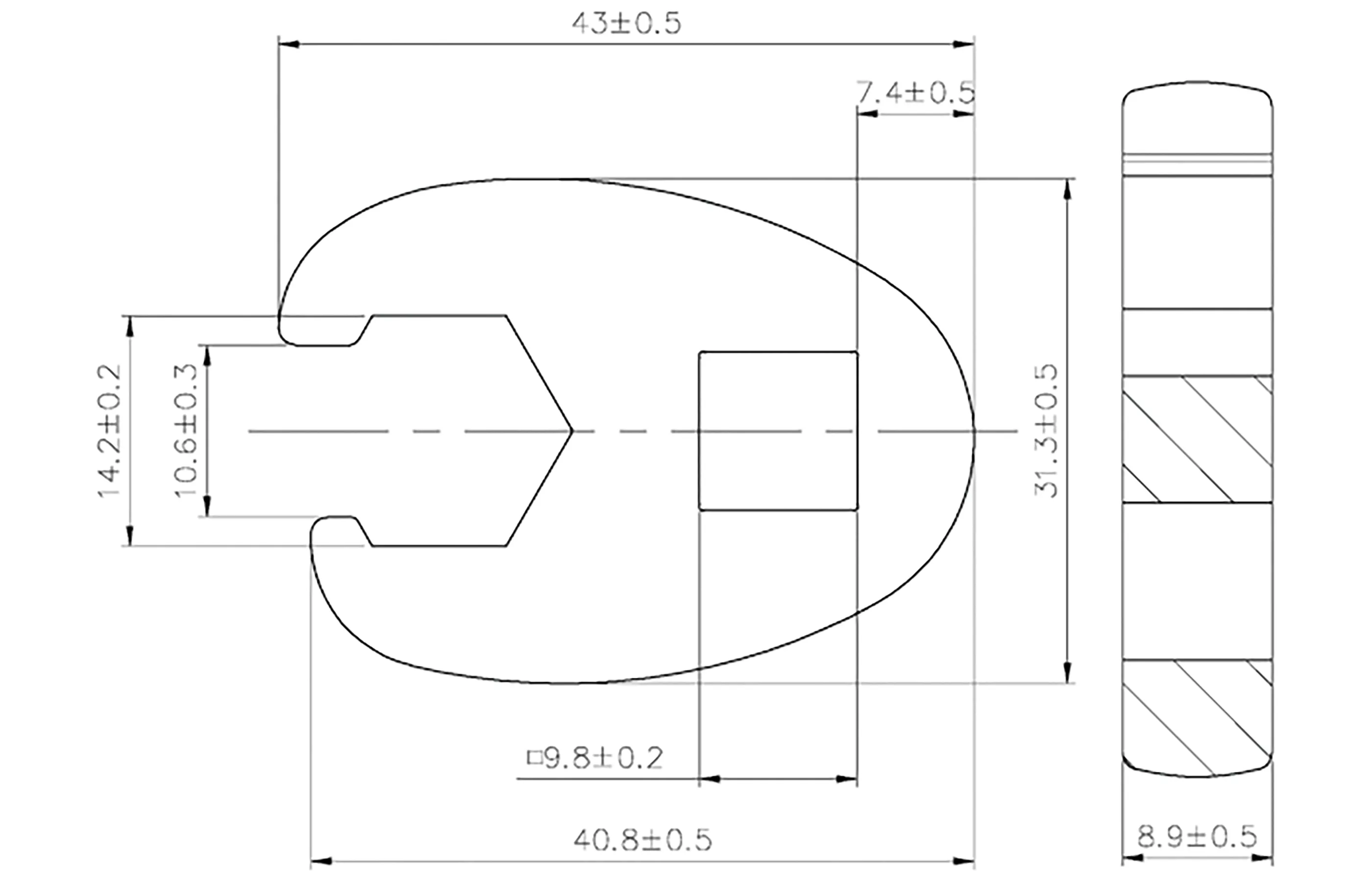 Cheie cu dinte | 10 mm (3/8") | 14 mm [3]