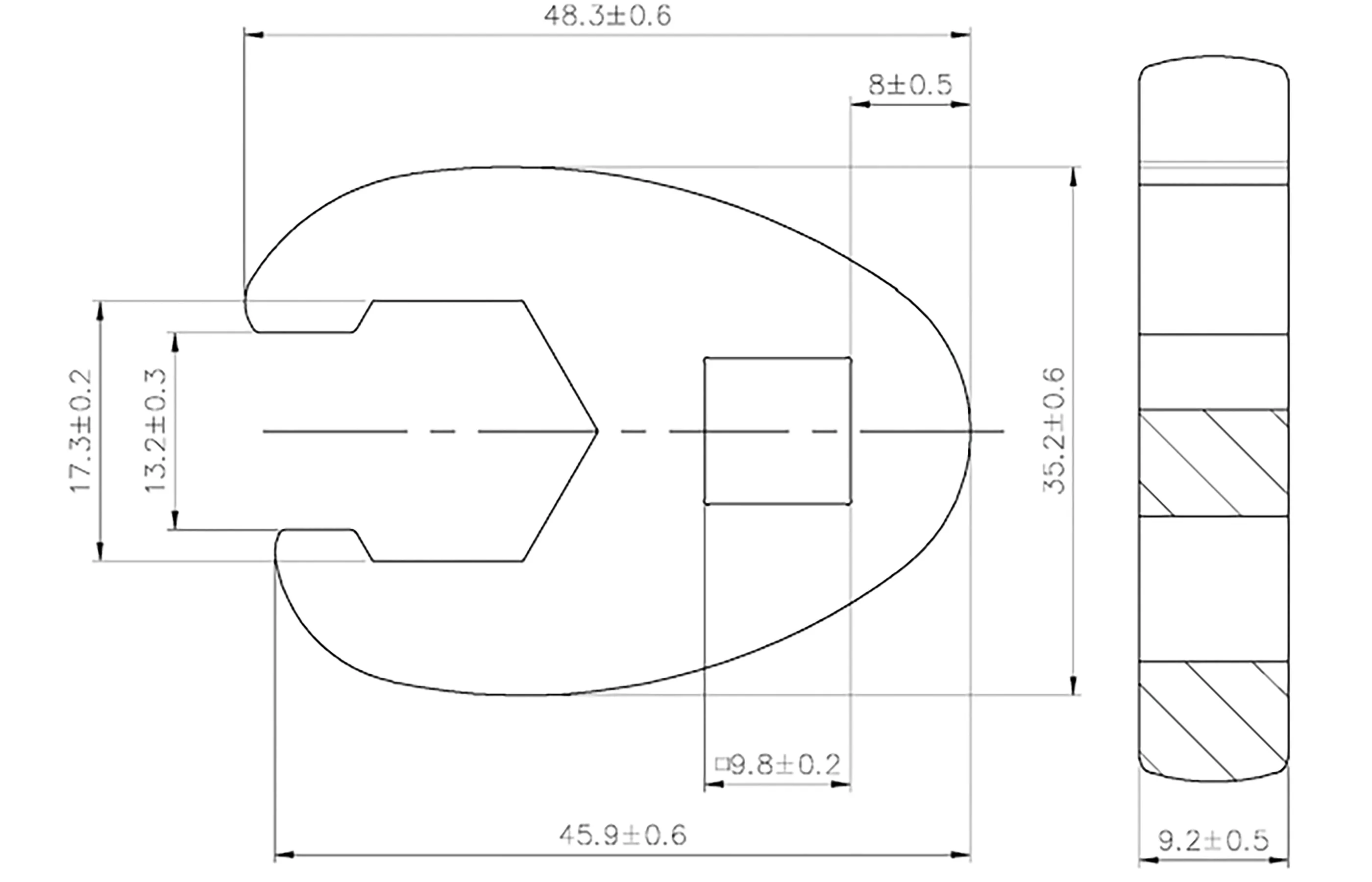 Cheie cu dinte | 10 mm (3/8") | 17 mm [3]