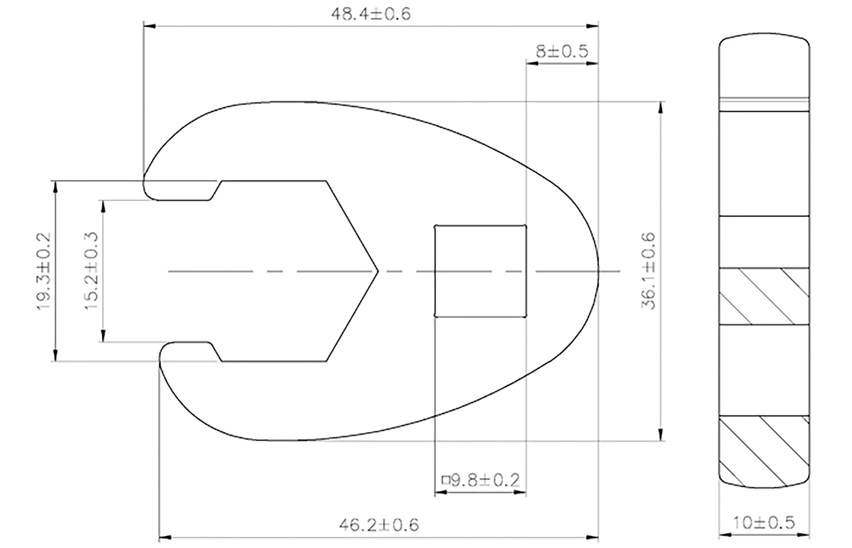 Cheie cu dinte | 10 mm (3/8") | 19 mm [3]