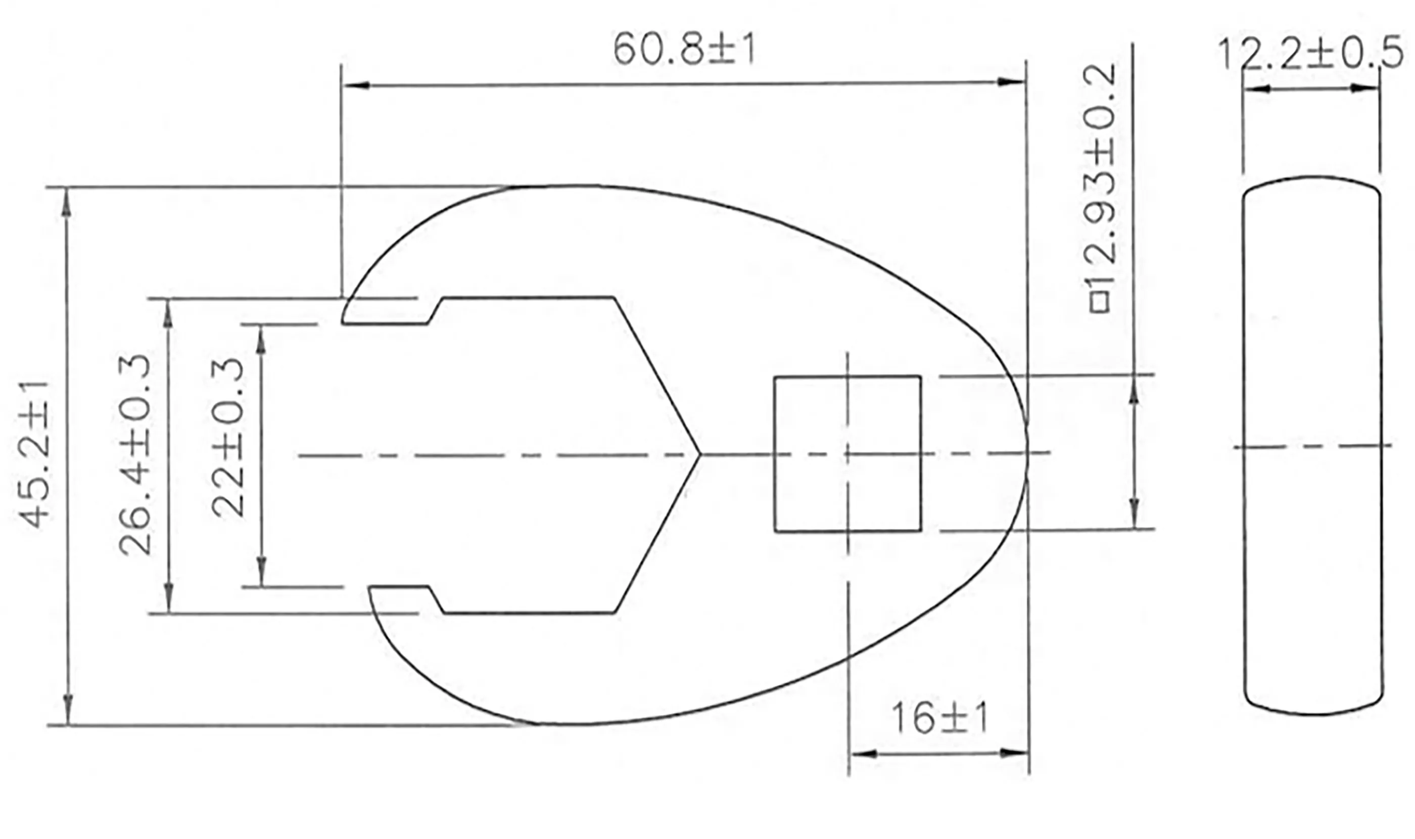 Cheie cu dinte | 12,5 mm (1/2") | 26 mm [3]