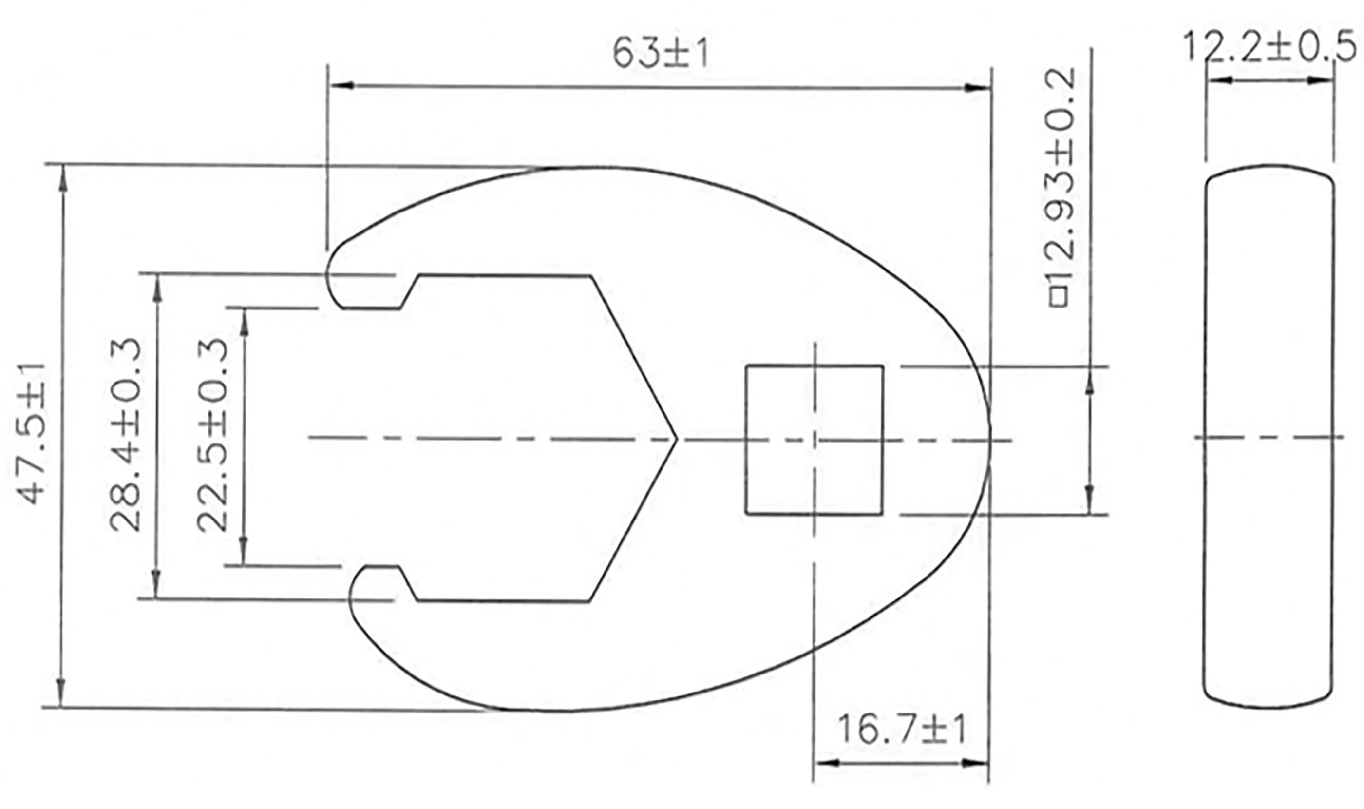 Cheie cu dinte | 12,5 mm (1/2") | 28 mm [2]