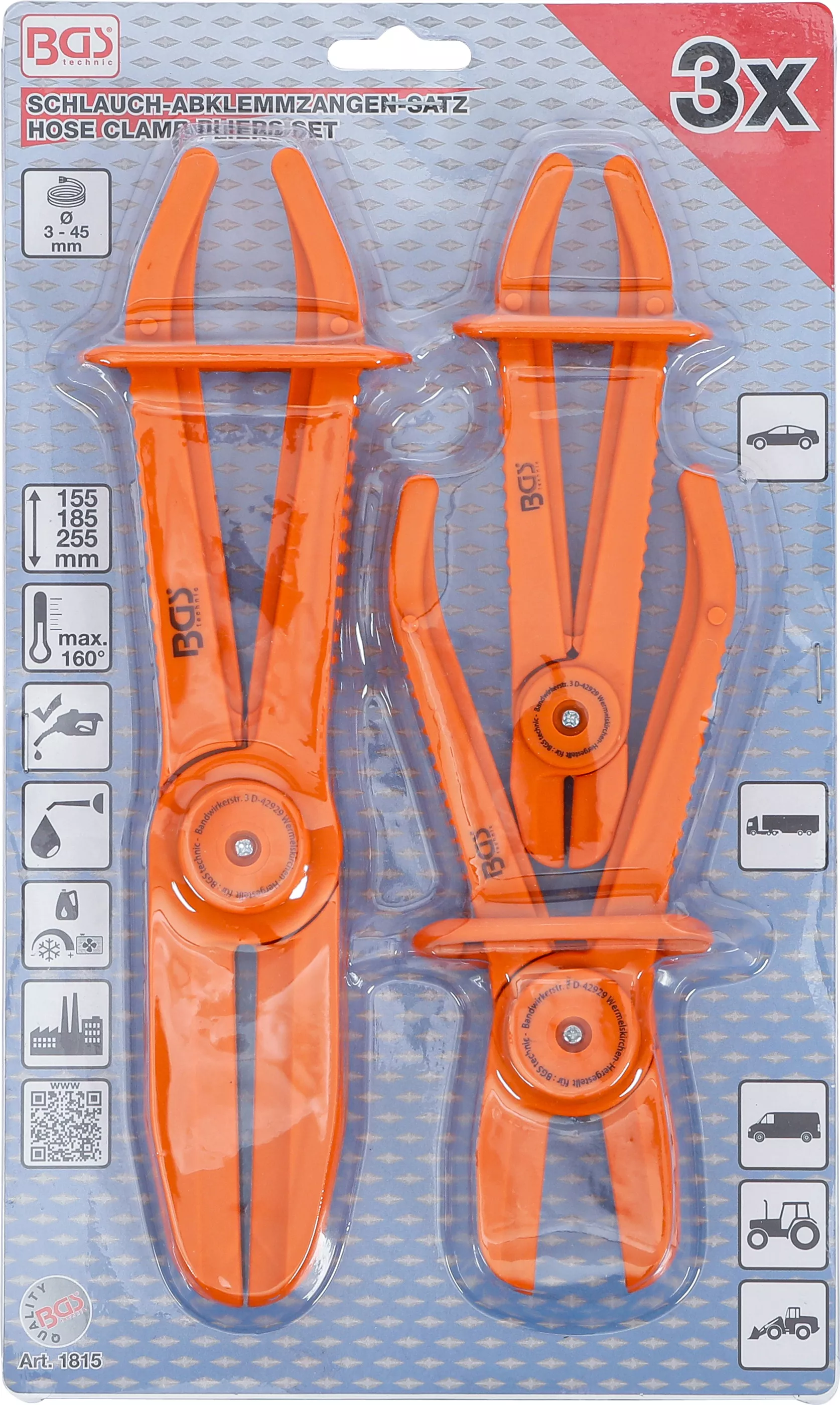 Set clesti blocare furtun | 155 - 255 mm | 3 piese [5]