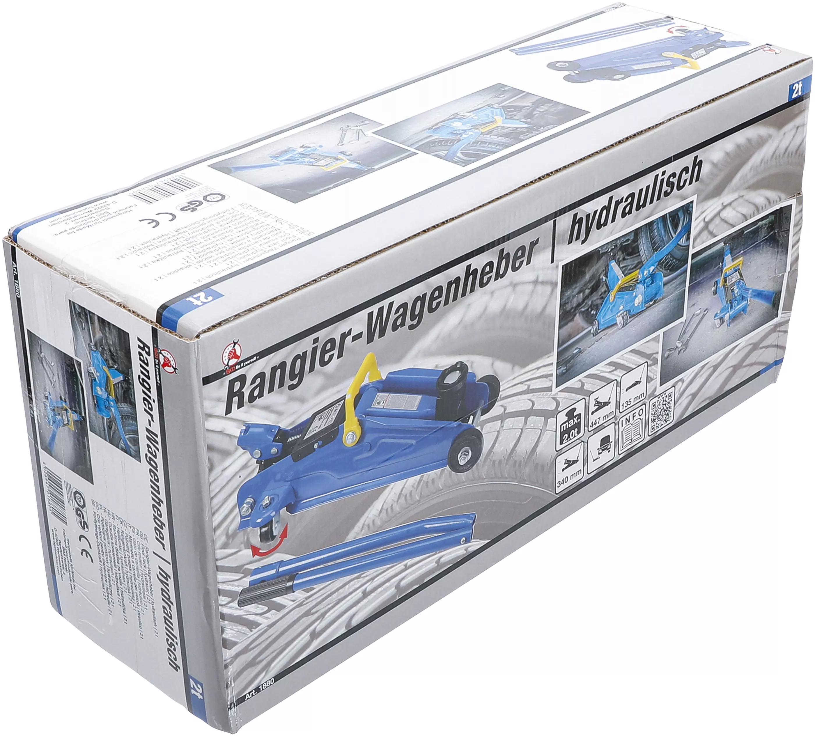 Cric vehicul pentru manevrare | hidraulic | 2 t [4]