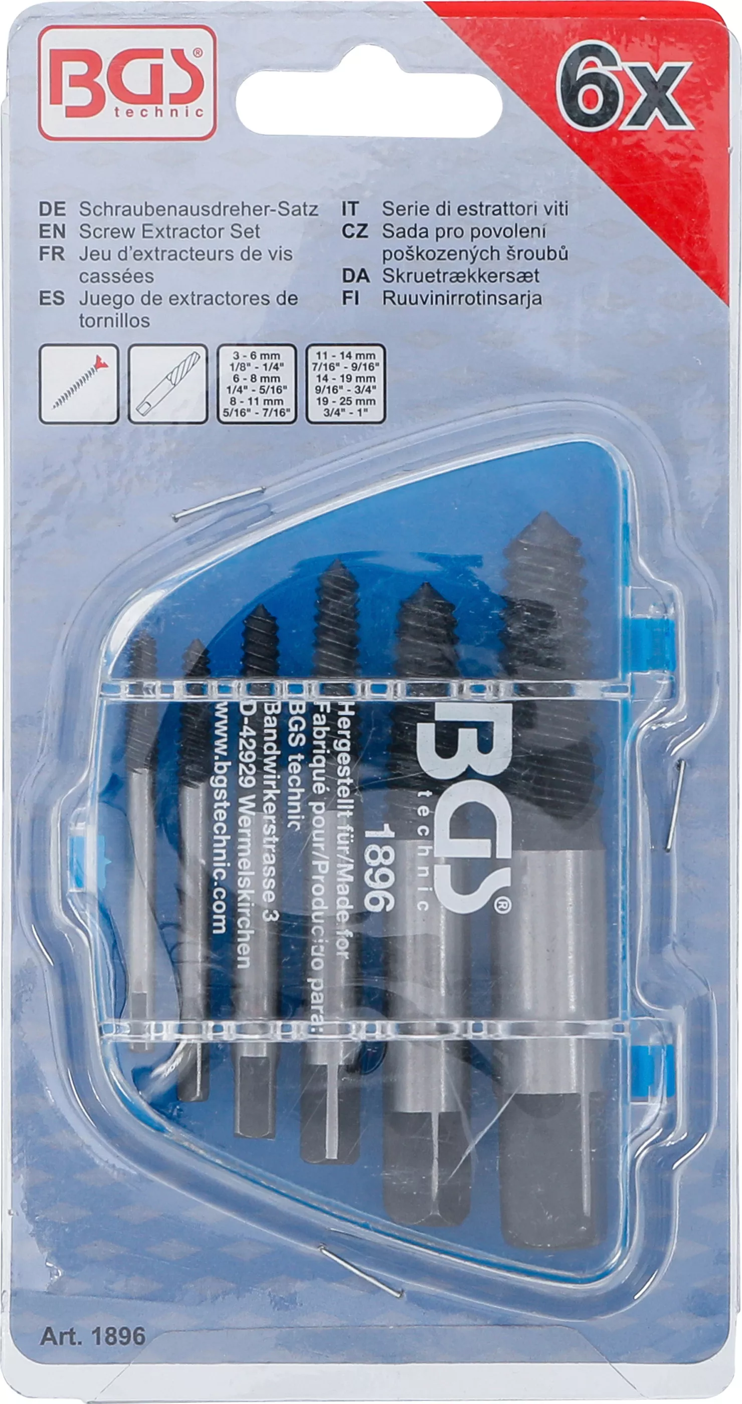 Set extractoare suruburi | marimi 1 - 6 | 6 piese [6]