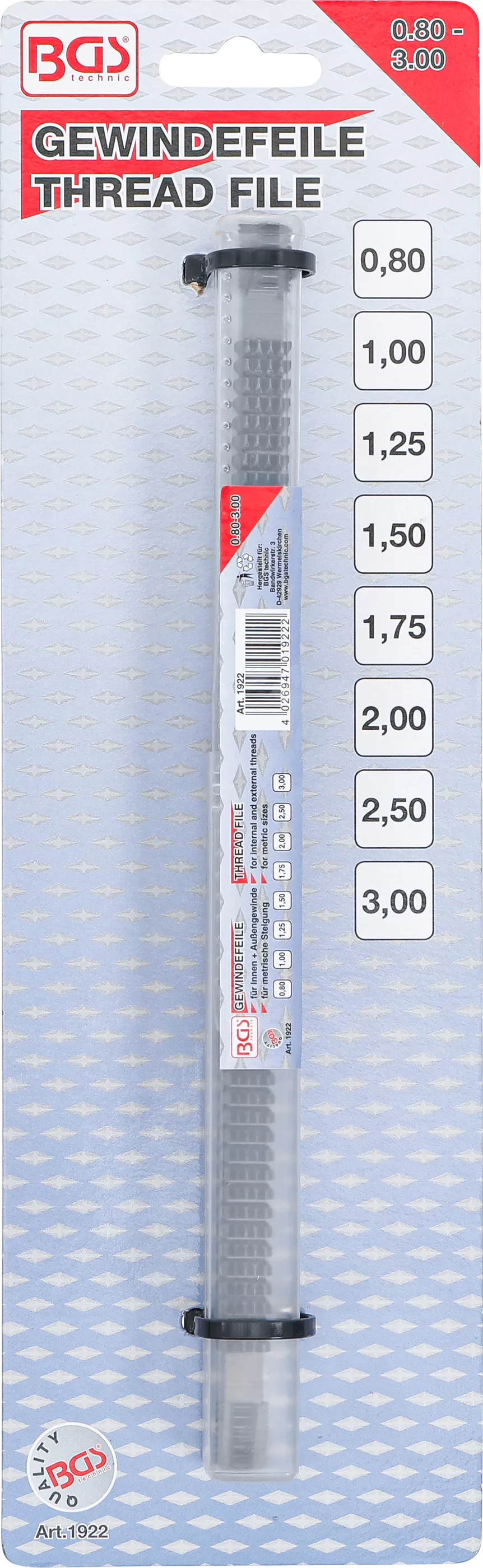 Pila pentru filete | pentru filete interioare si exterioare | metrice 0,80 - 3,00 mm [3]