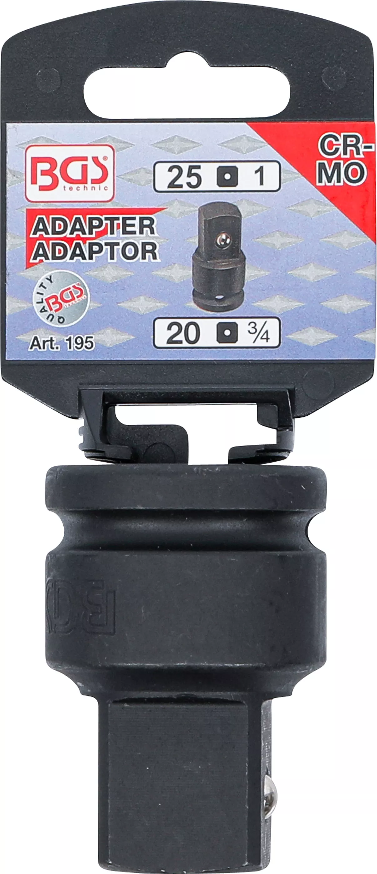 Adaptor chei tubulare de impact | Patrat interior 20 mm (3/4") - Patrat exterior 25 mm (1") [2]