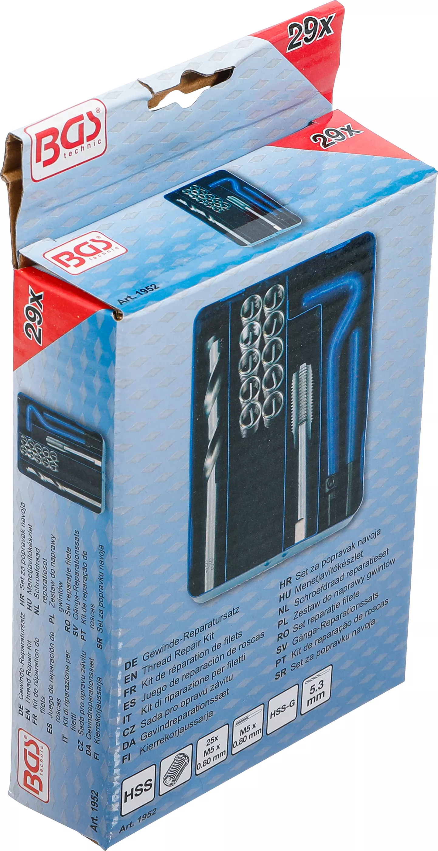 Set reparatie filete | M5 x 0,8 | 29 piese [6]