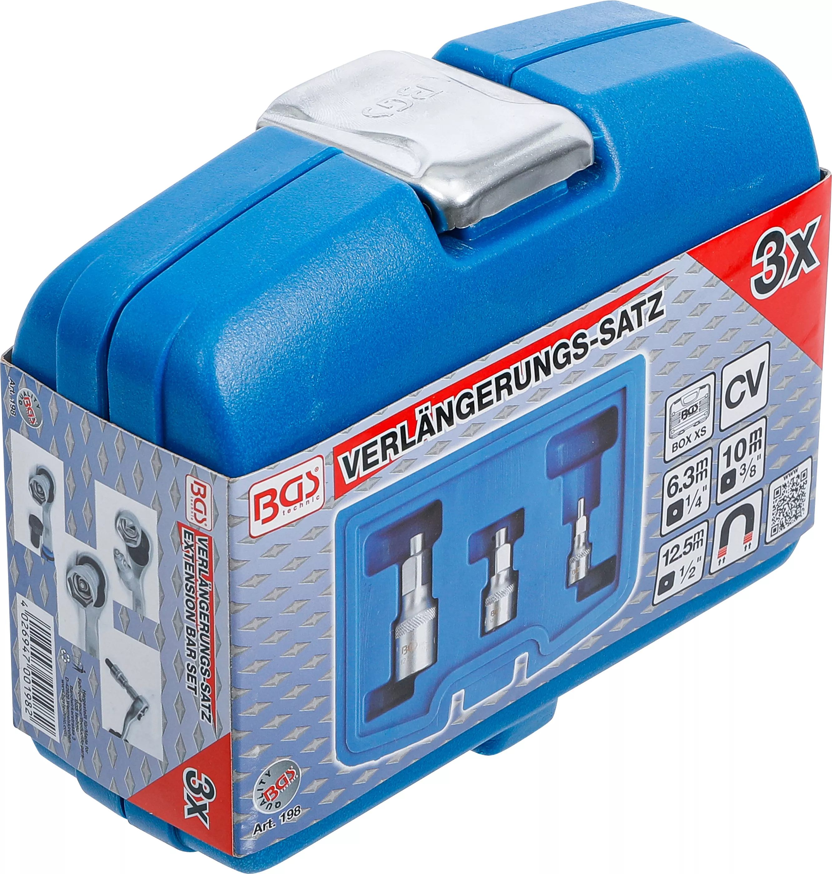 Set prelungitoare cu suport magnetic | 6,3 mm (1/4") / 10 mm (3/8") / 12,5 mm (1/2") | 3 piese [9]