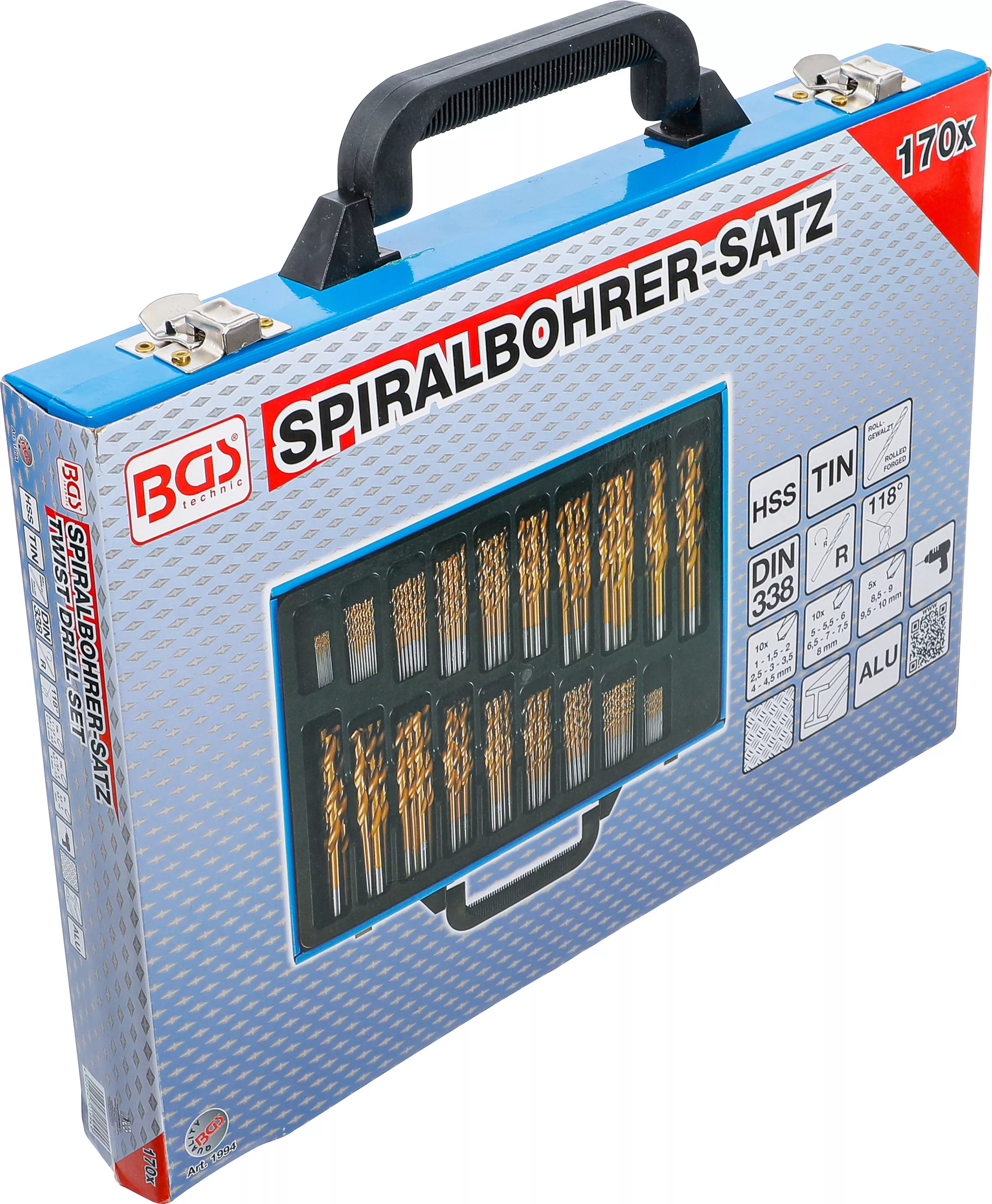 Set burghie spiralate | HSS | titan nitrurat | 1 - 10 mm | 170 piese [6]