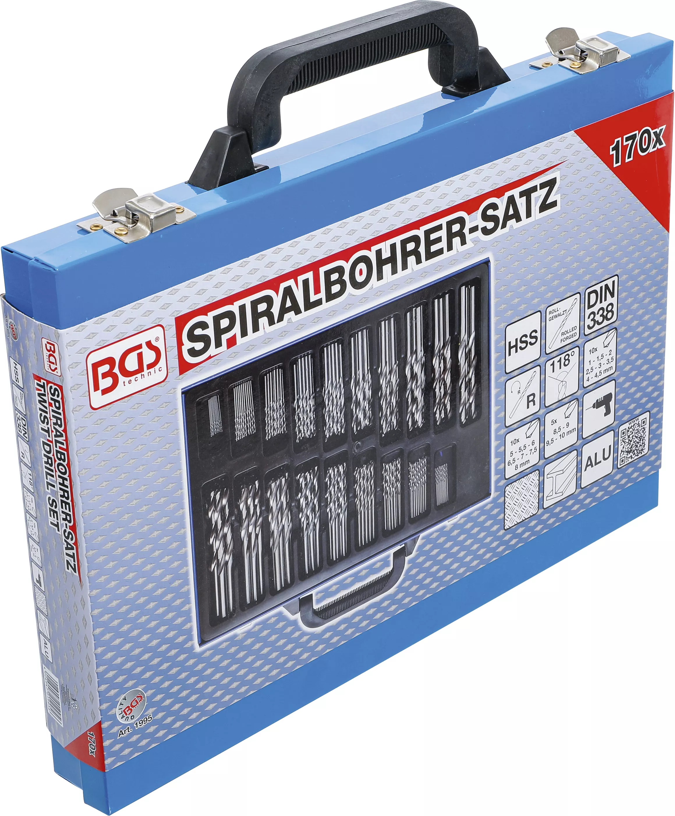 Set burghie spiralate | HSS | 1 - 10 mm | 170 piese [6]