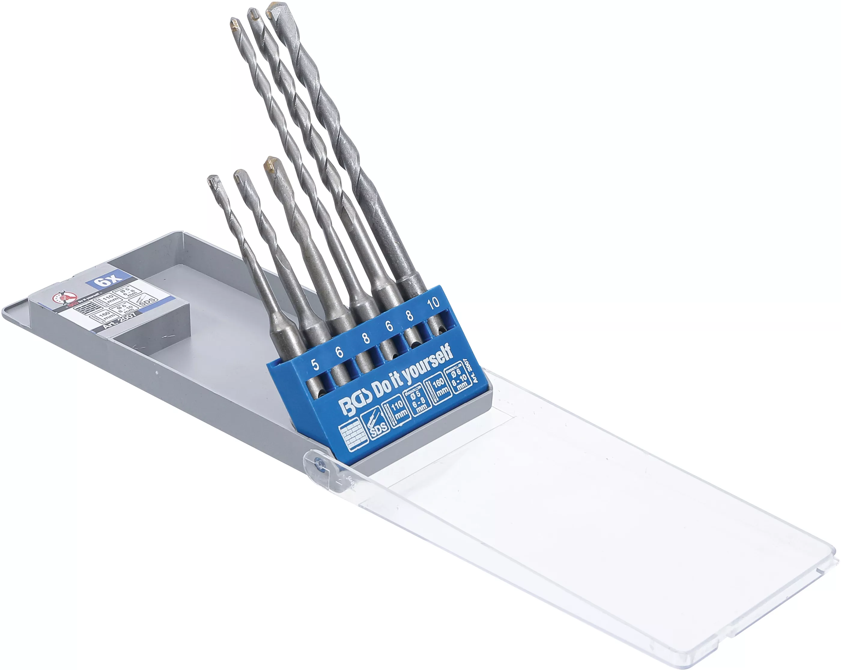 Set burghie percutoare | tija SDS, Varfuri din carburi metalice | 5 - 10 mm | 6 piese [2]