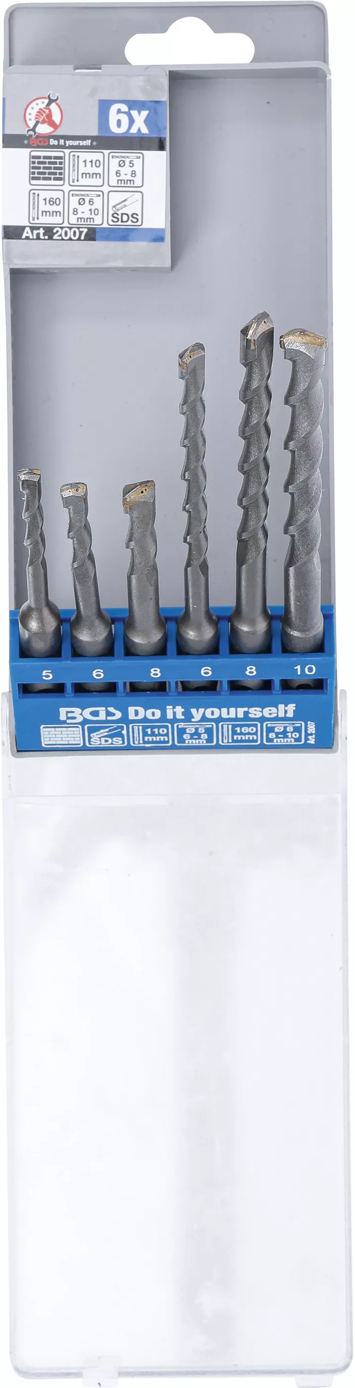 Set burghie percutoare | tija SDS, Varfuri din carburi metalice | 5 - 10 mm | 6 piese [4]