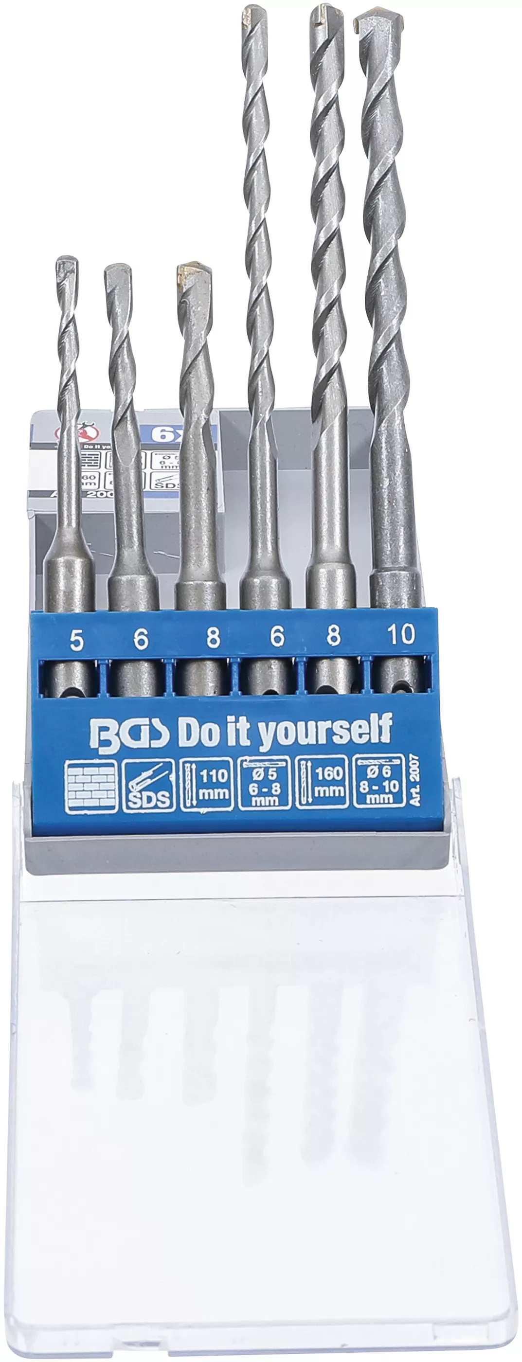 Set burghie percutoare | tija SDS, Varfuri din carburi metalice | 5 - 10 mm | 6 piese [1]