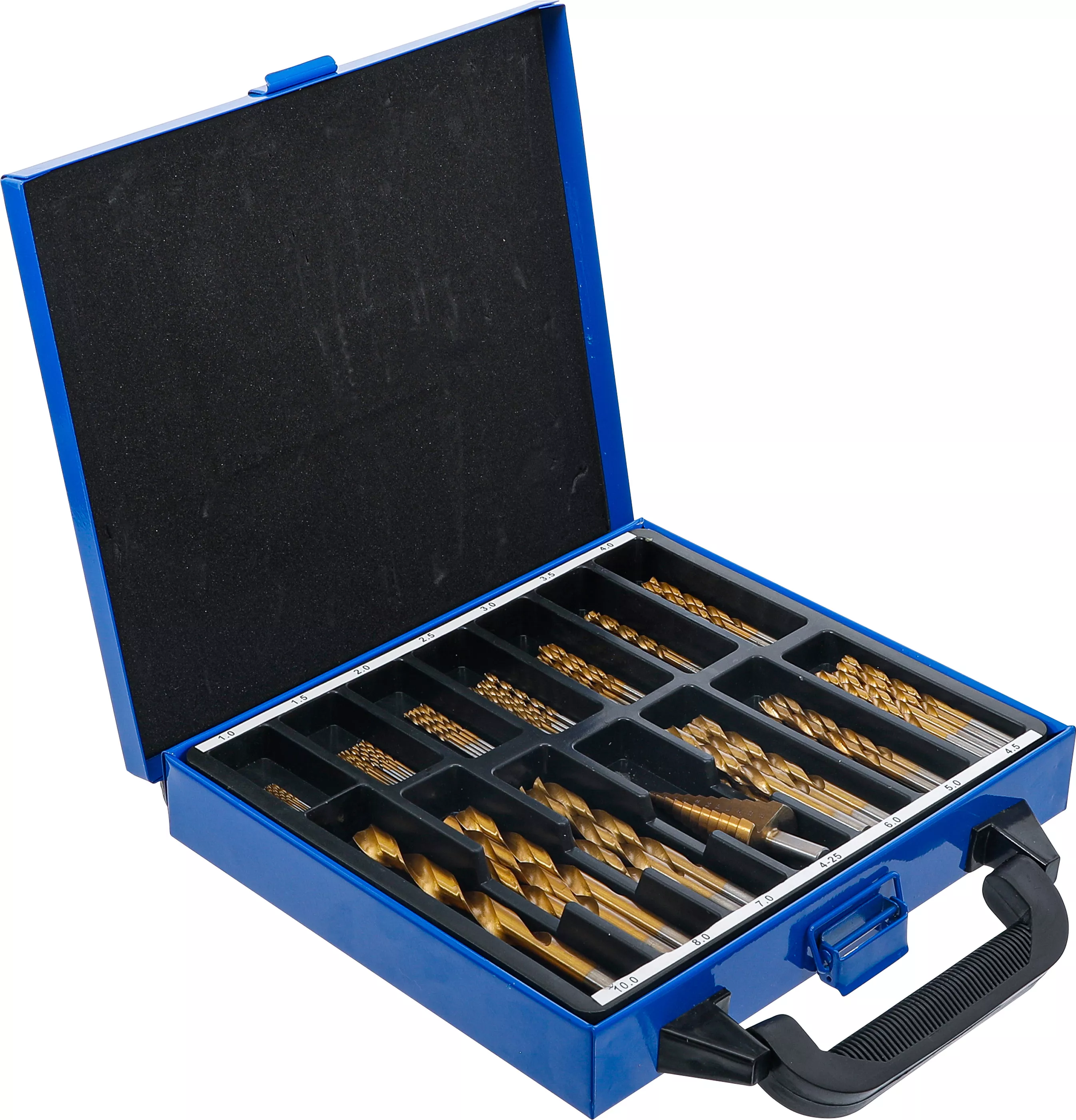 Set burghie spirale si in trepte | HSS | Titan nitrurat | 1 - 10 mm | 119 piese [3]