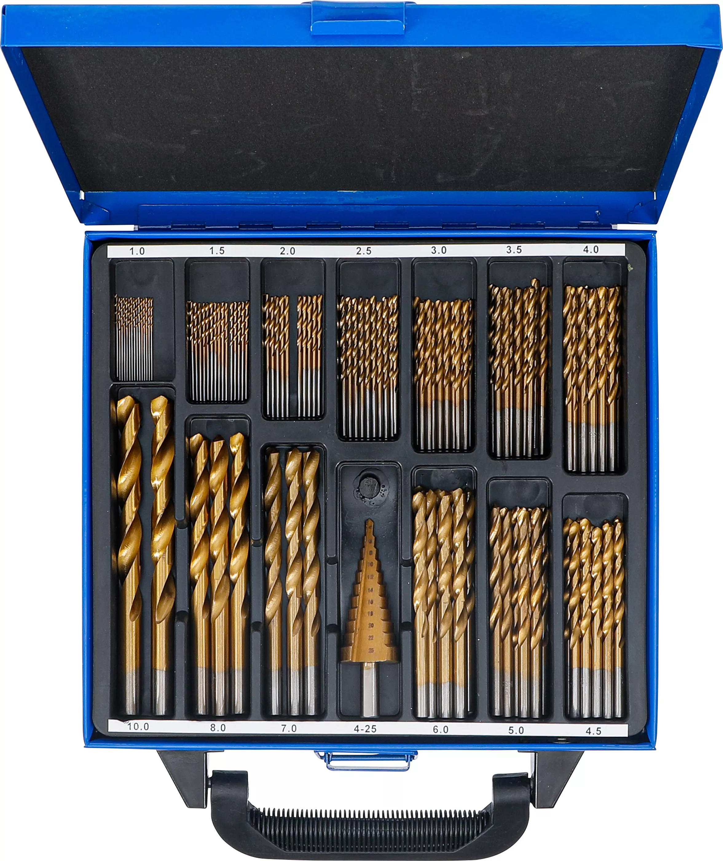 Set burghie spirale si in trepte | HSS | Titan nitrurat | 1 - 10 mm | 119 piese [5]