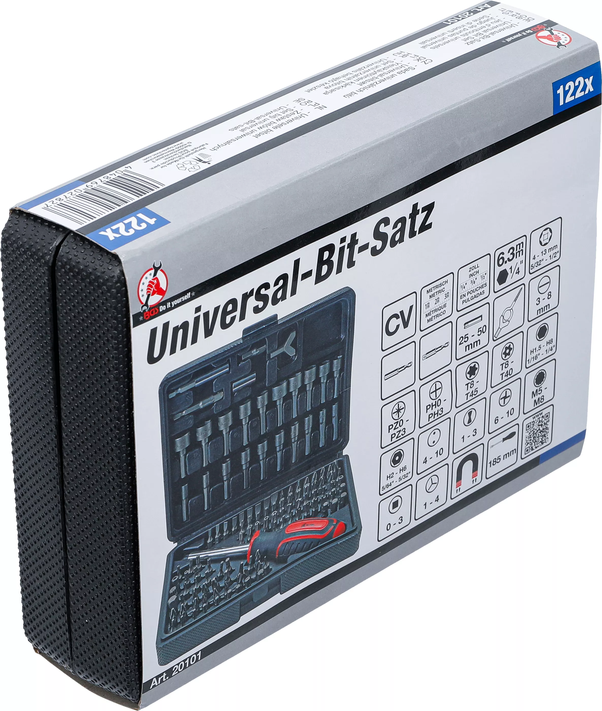 Set biti universal | Antrenare 6 colturi exterior 6,3 mm (1/4") | 122 piese [6]