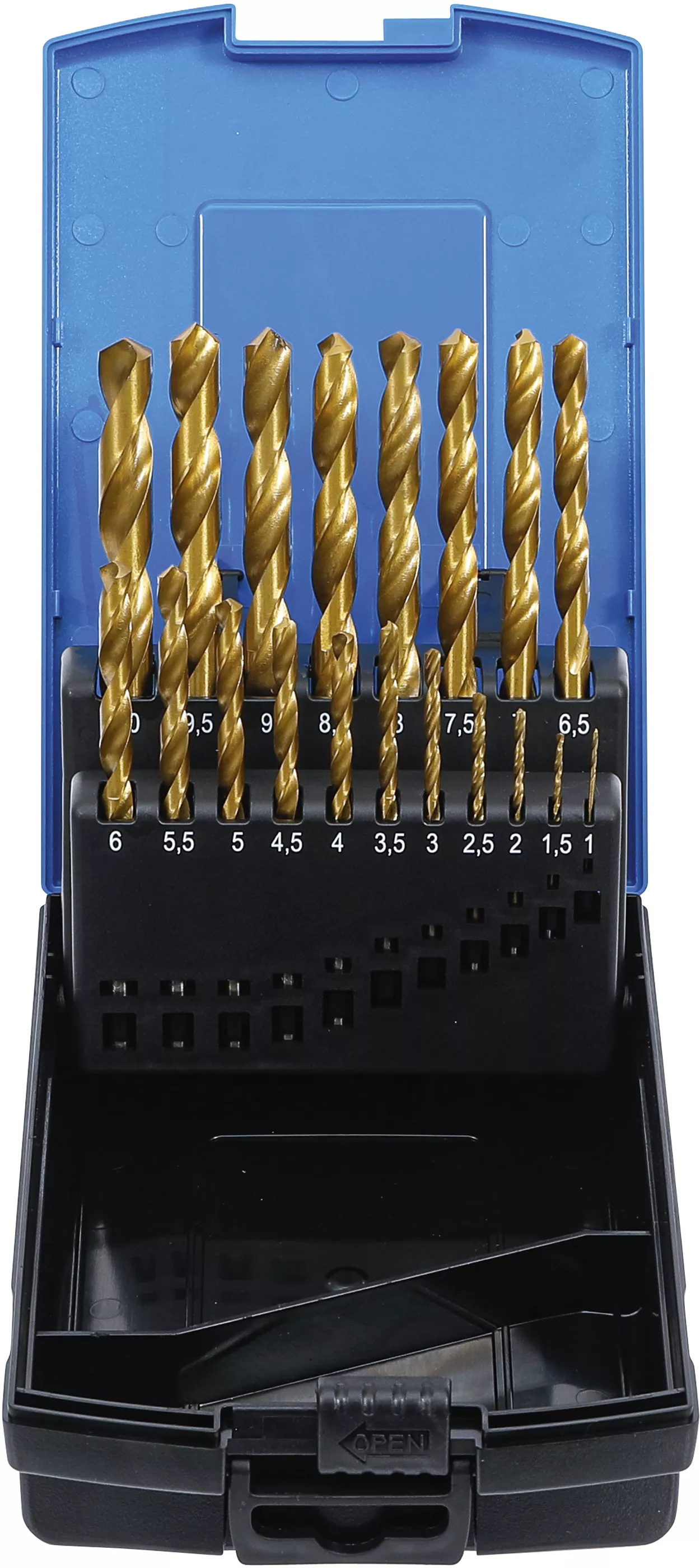 Set burghie spiralate | HSS | titan nitrurat | 1 - 10 mm | 19 piese [1]