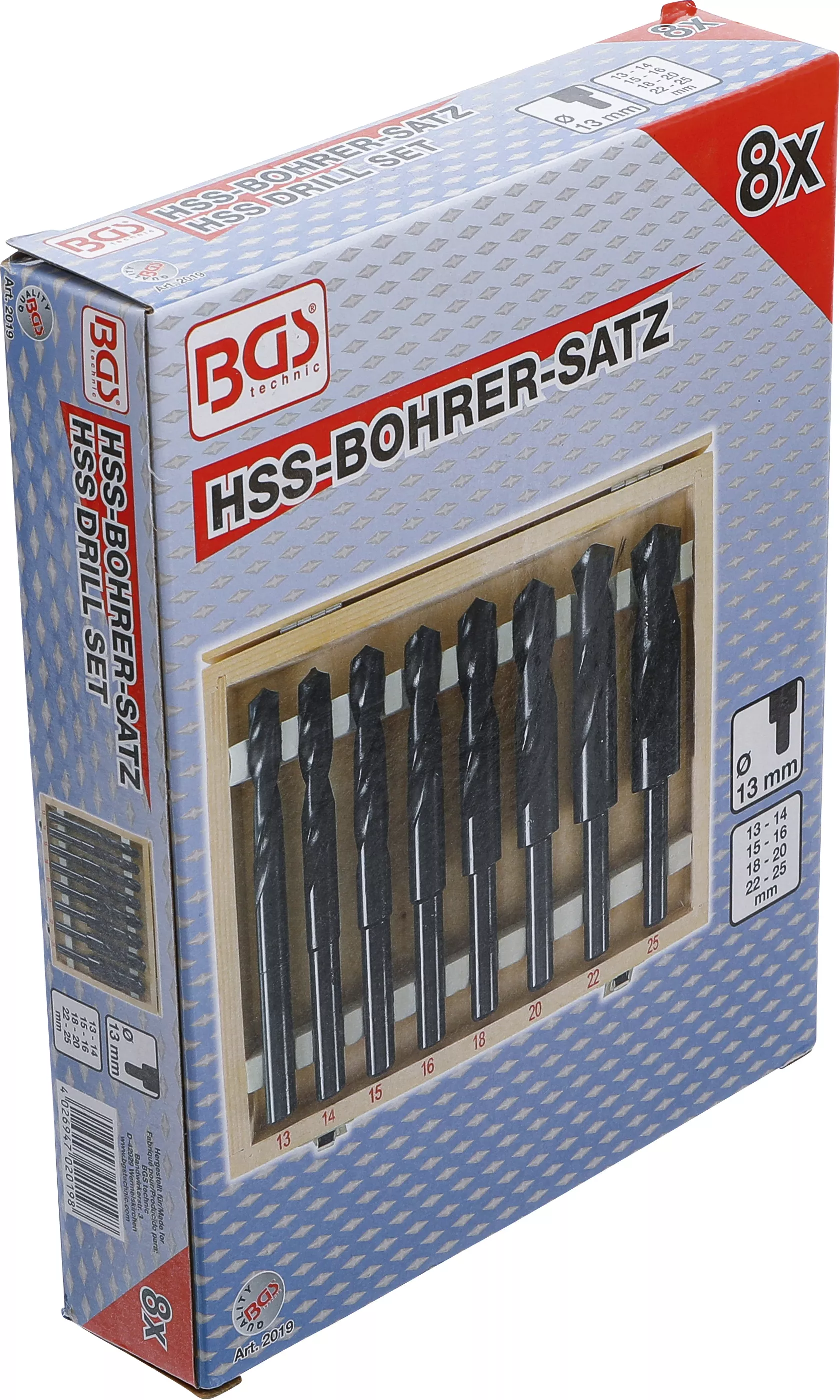 Set burghie HSS | 13 - 25 mm | 8 piese [8]