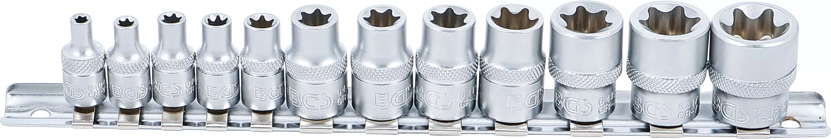 Set chei tubulare Profil E | 6,3 mm (1/4") / 10 mm (3/8") | E4 - E20 | 12 piese [1]