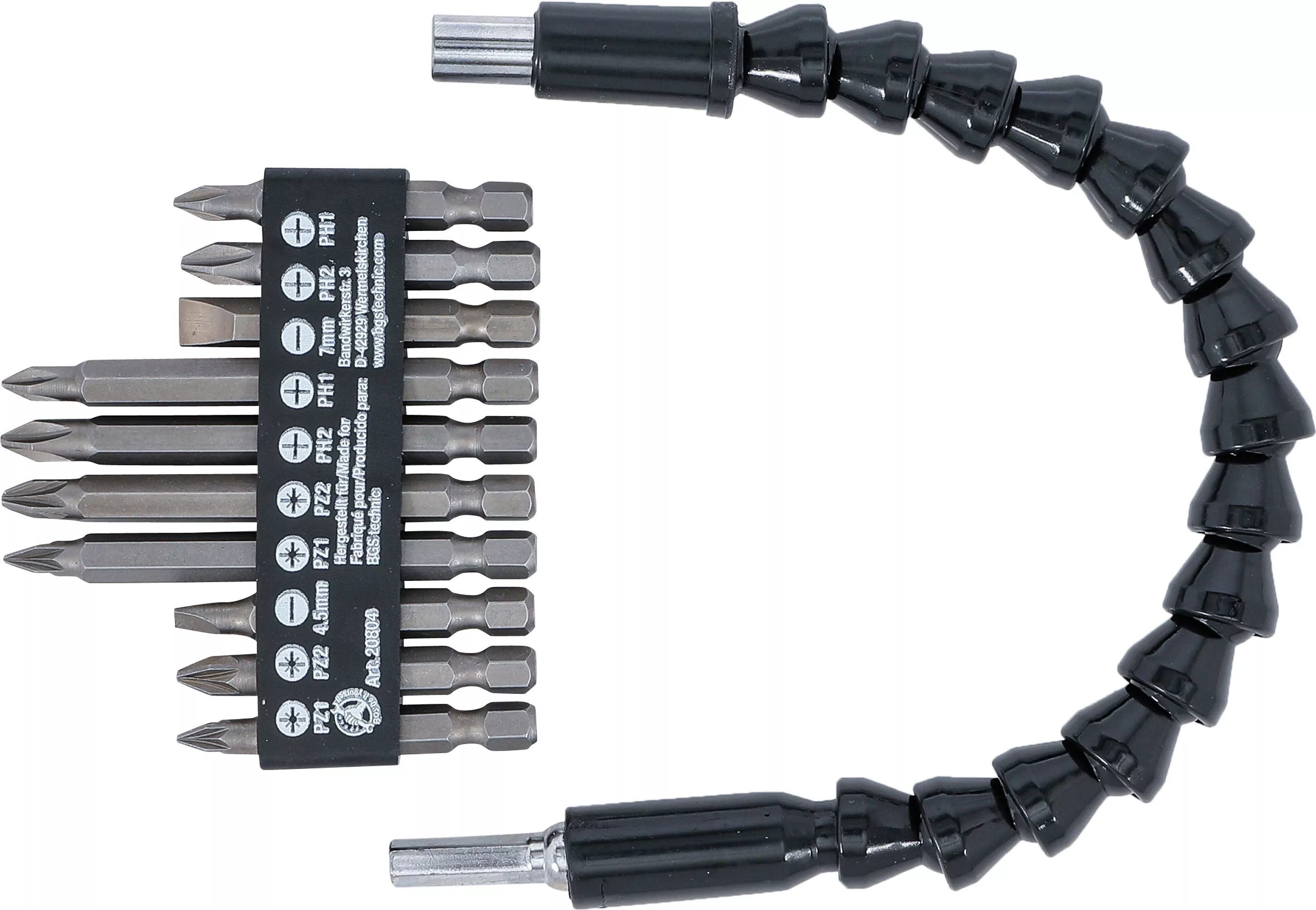 Set biti cu arbore flexibil | Antrenare hexagon exterior 6,3 mm (1/4") | 11 piese [3]