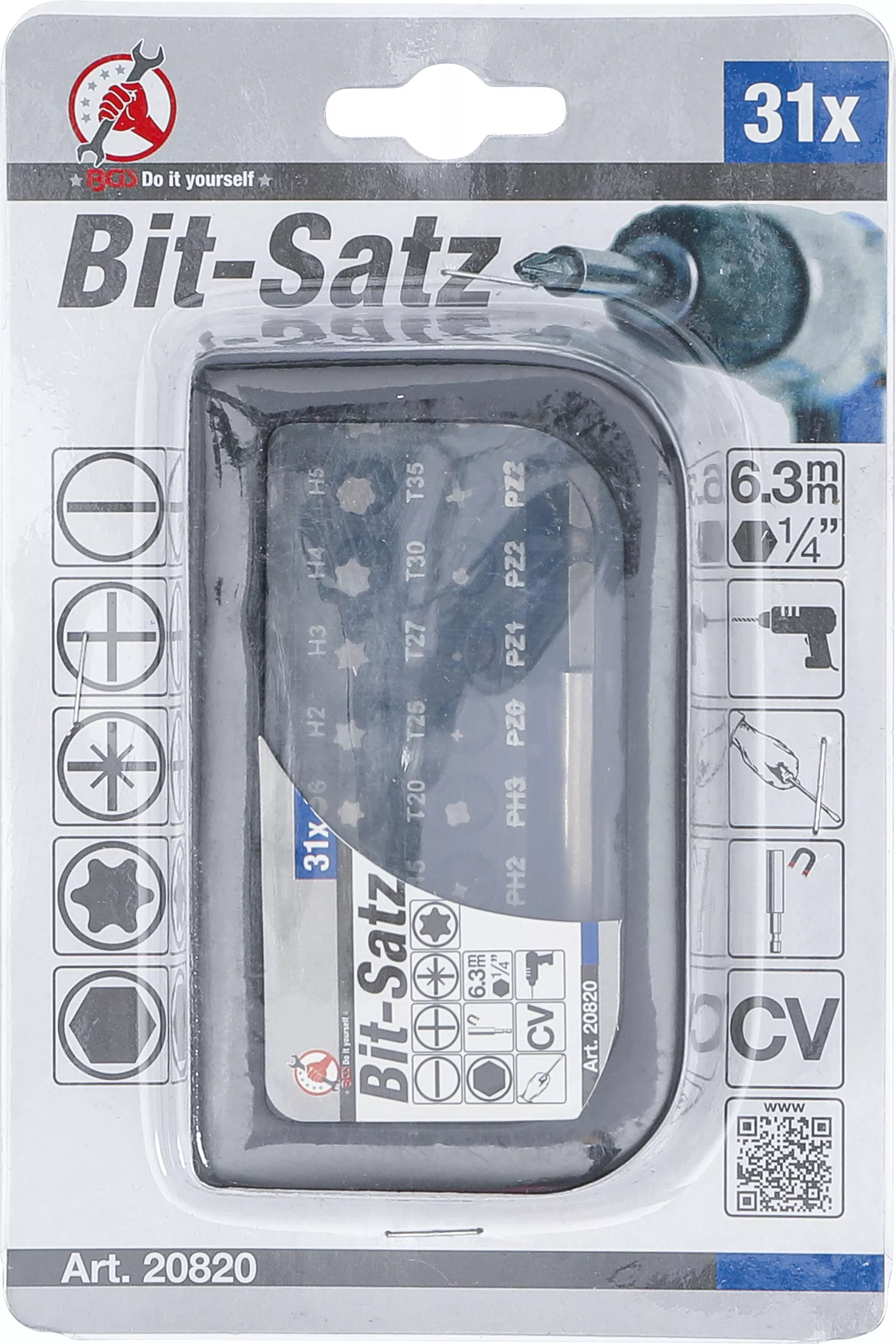 Set biti | Antrenare hexagon exterior 6,3 mm (1/4") | 31 piese [4]