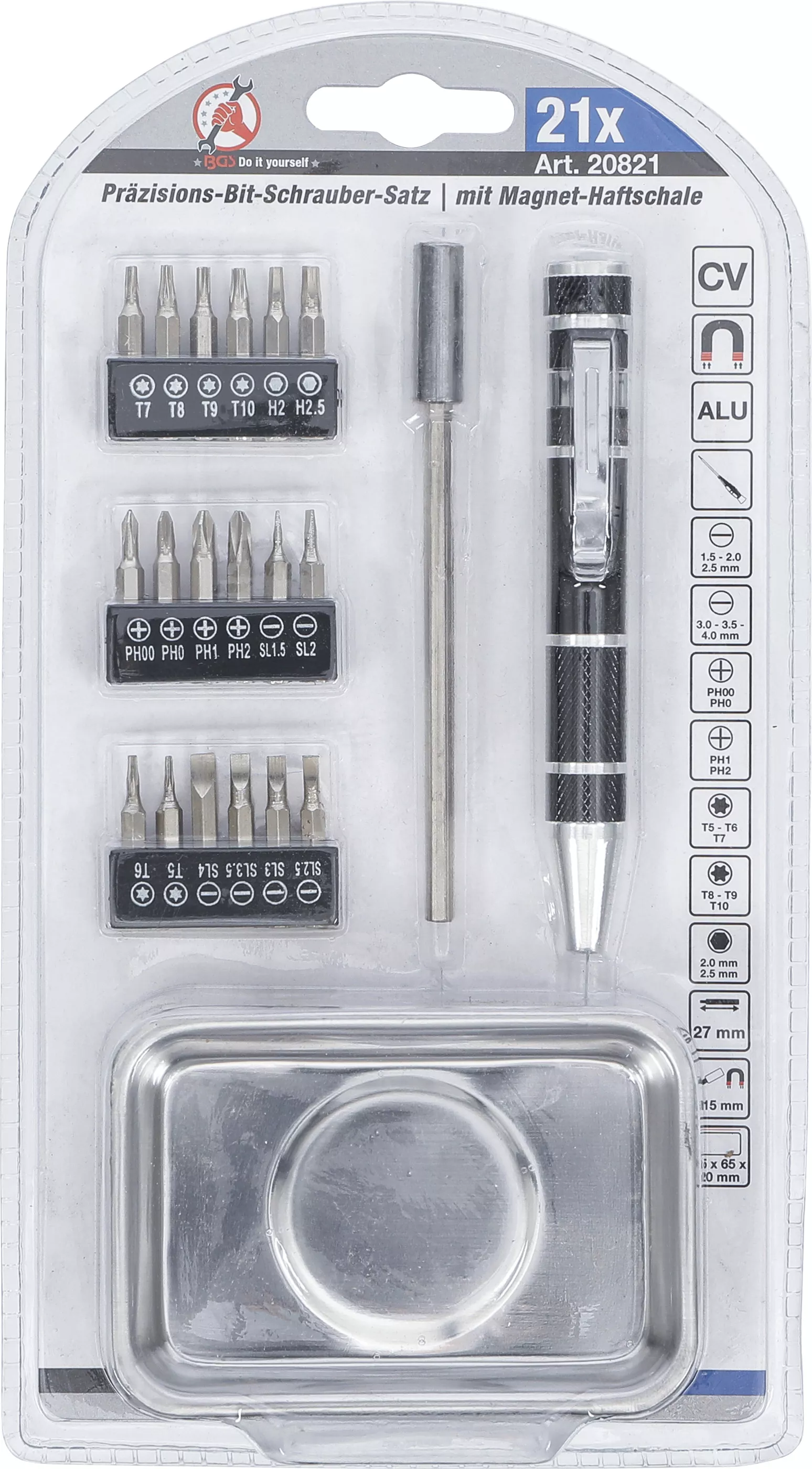 Set biti surubelnita de precizie | cu tava magnetica | 21 piese [2]
