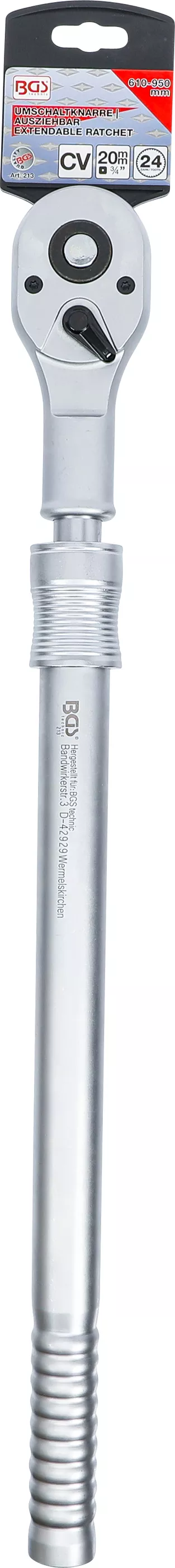 Clichet reversibil, extensibil | 20 mm (3/4") | 600 - 985 mm [6]