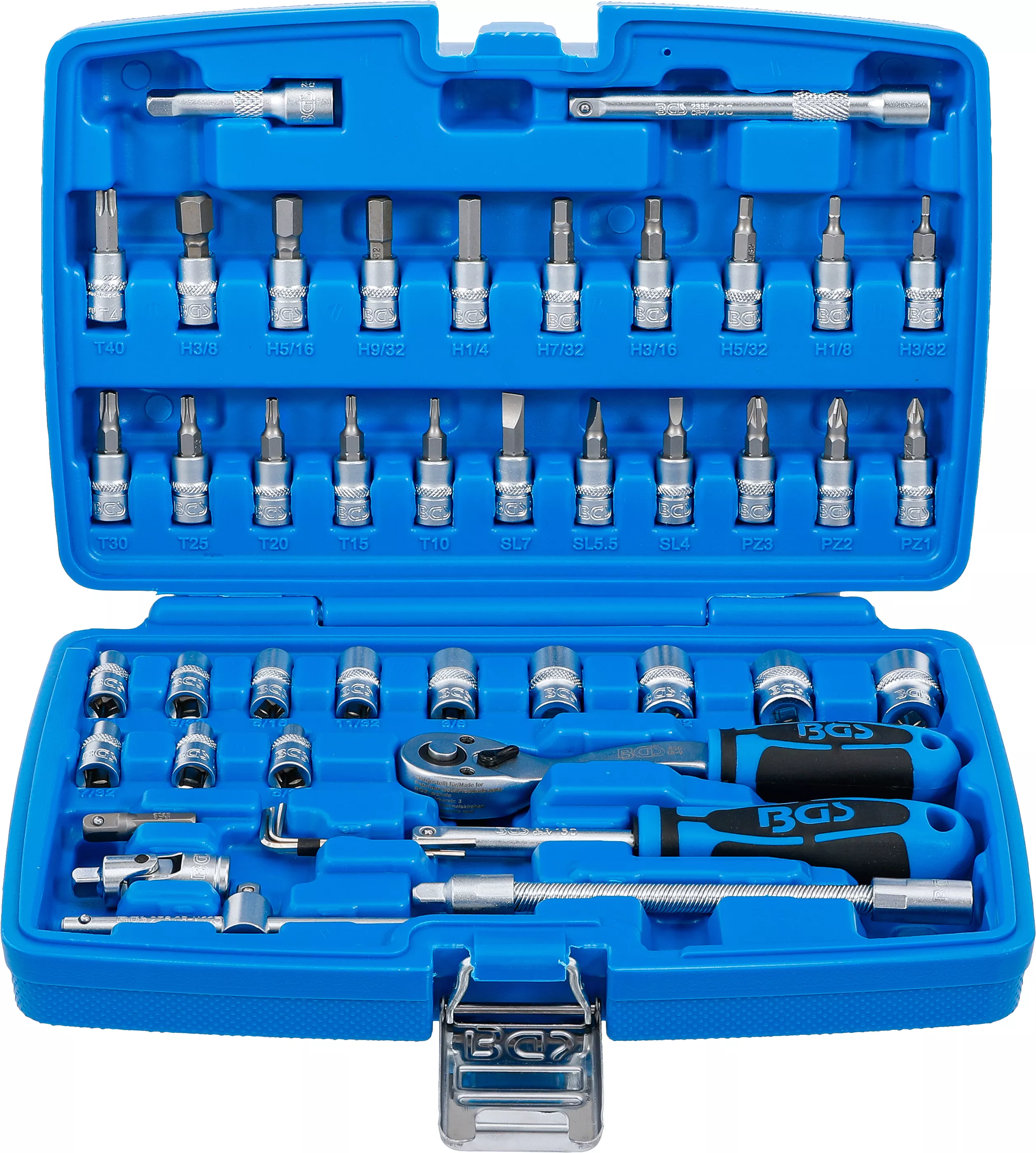 Set chei tubulare | Antrenare 6,3 mm (1/4") | Marimi in toli | 46 piese [1]