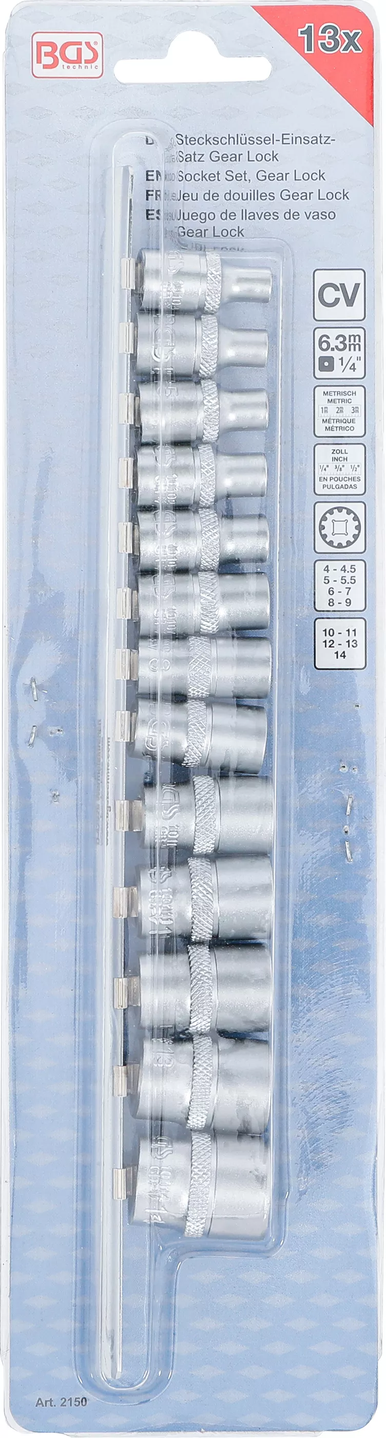 Set chei tubulare Gear Lock | 6,3 mm (1/4") | 13 piese [4]
