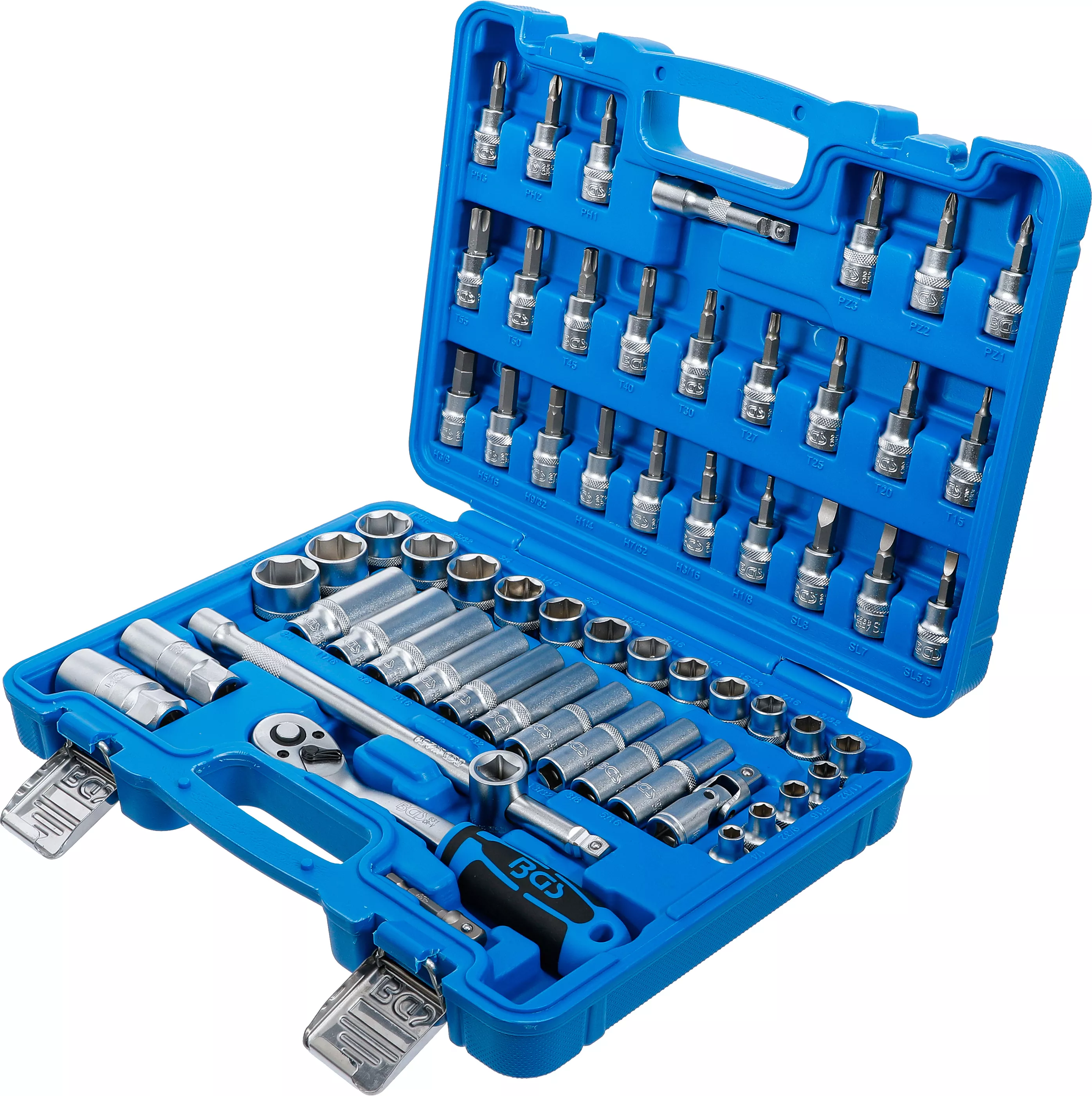 Set chei tubulare | Antrenare 10 mm (3/8") | Marimi in toli | 61 piese [3]