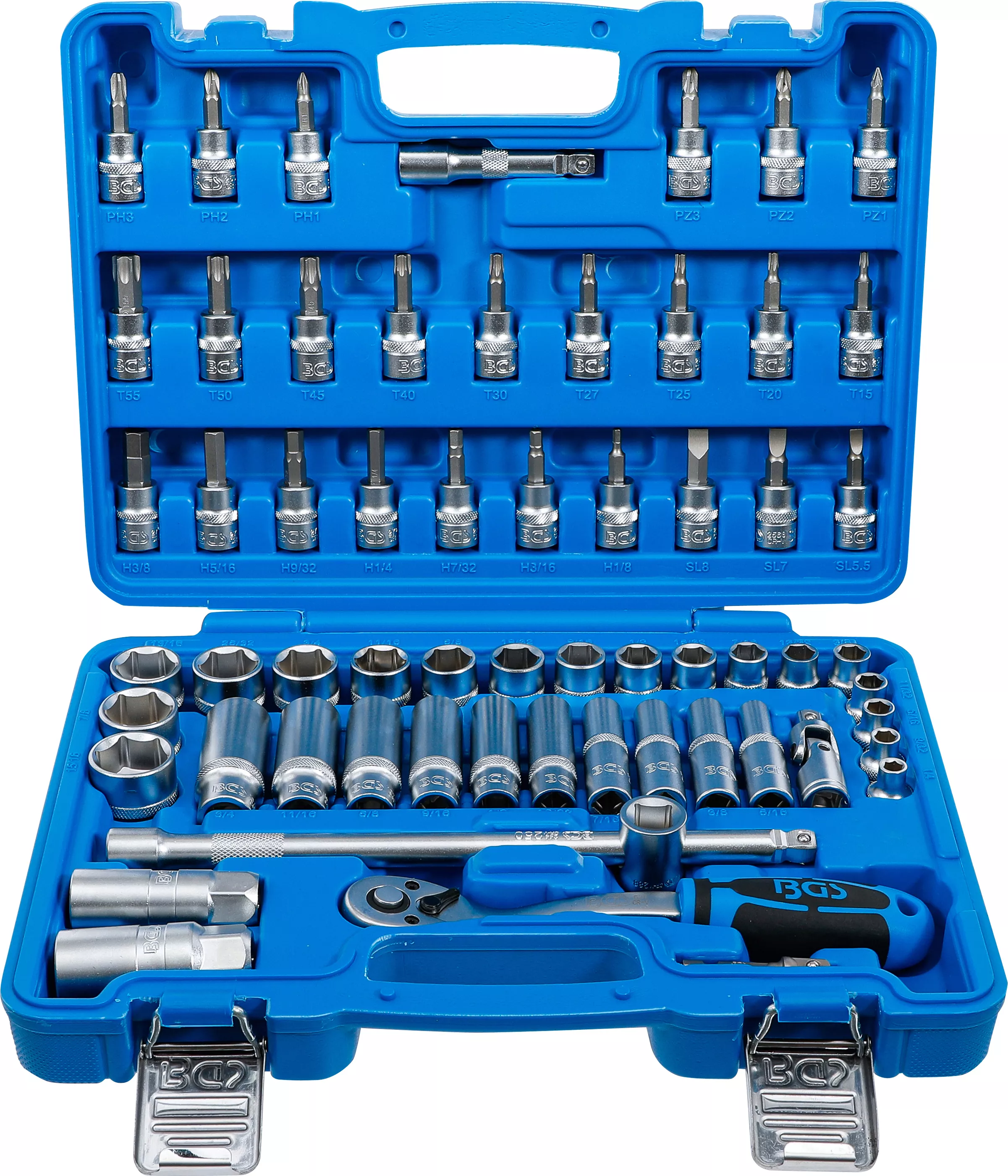 Set chei tubulare | Antrenare 10 mm (3/8") | Marimi in toli | 61 piese [1]
