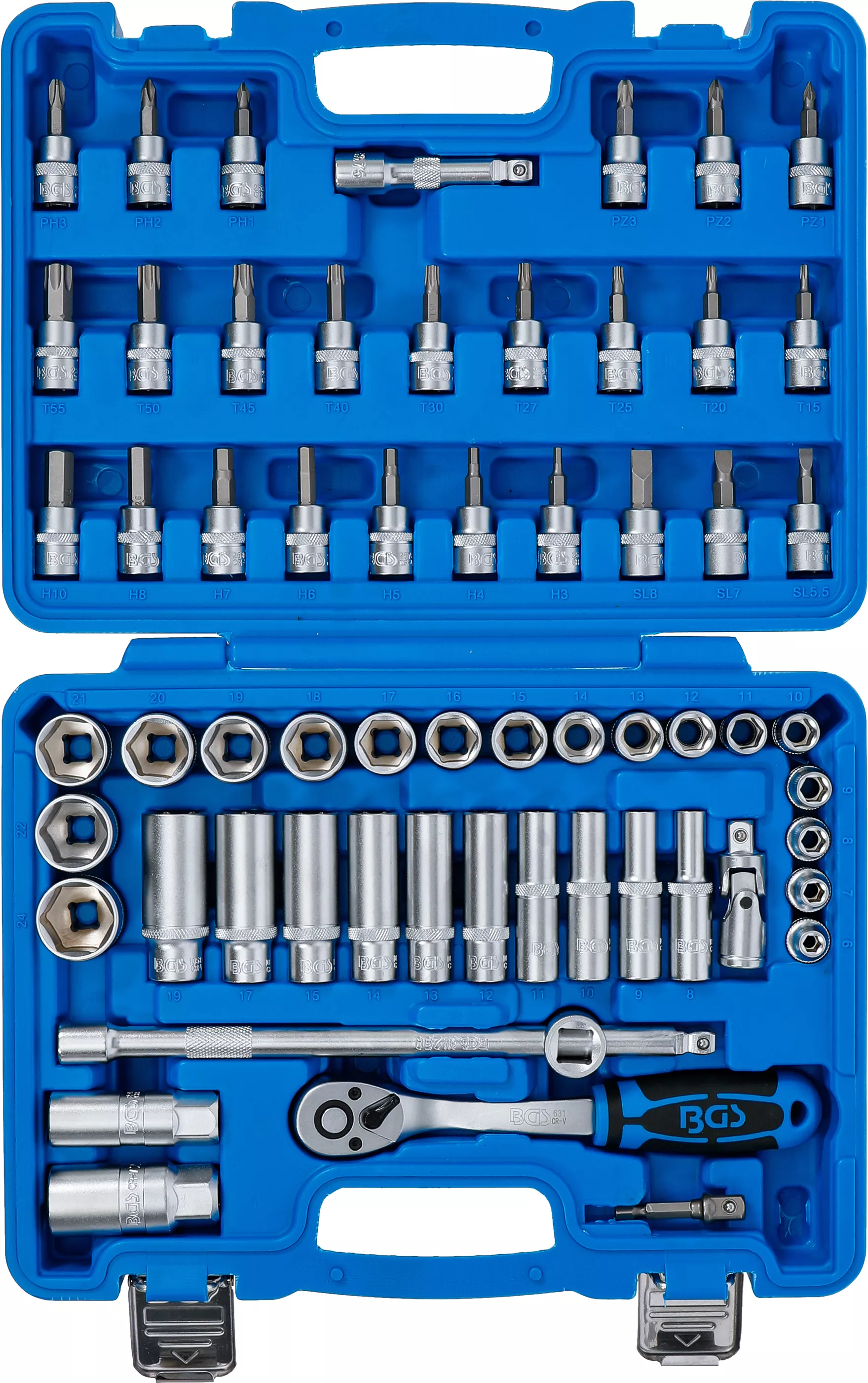 Set chei tubulare 6 colturi | Antrenare 10 mm (3/8") | 61 piese [4]