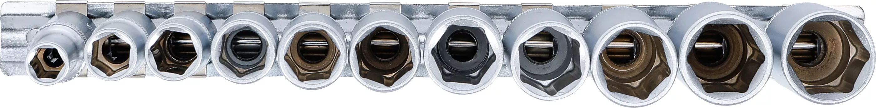 Set chei tubulare 6 colturi, lungi | 10 mm (3/8") | 8 - 19 mm | 11 piese [3]