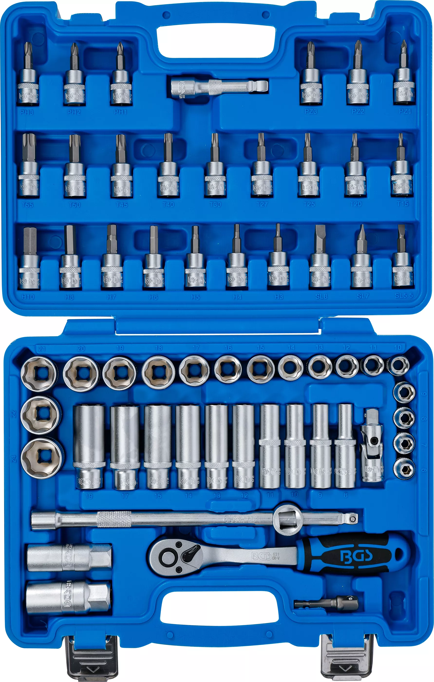 Set chei tubulare | Antrenare 10 mm (3/8") | 61 piese [4]