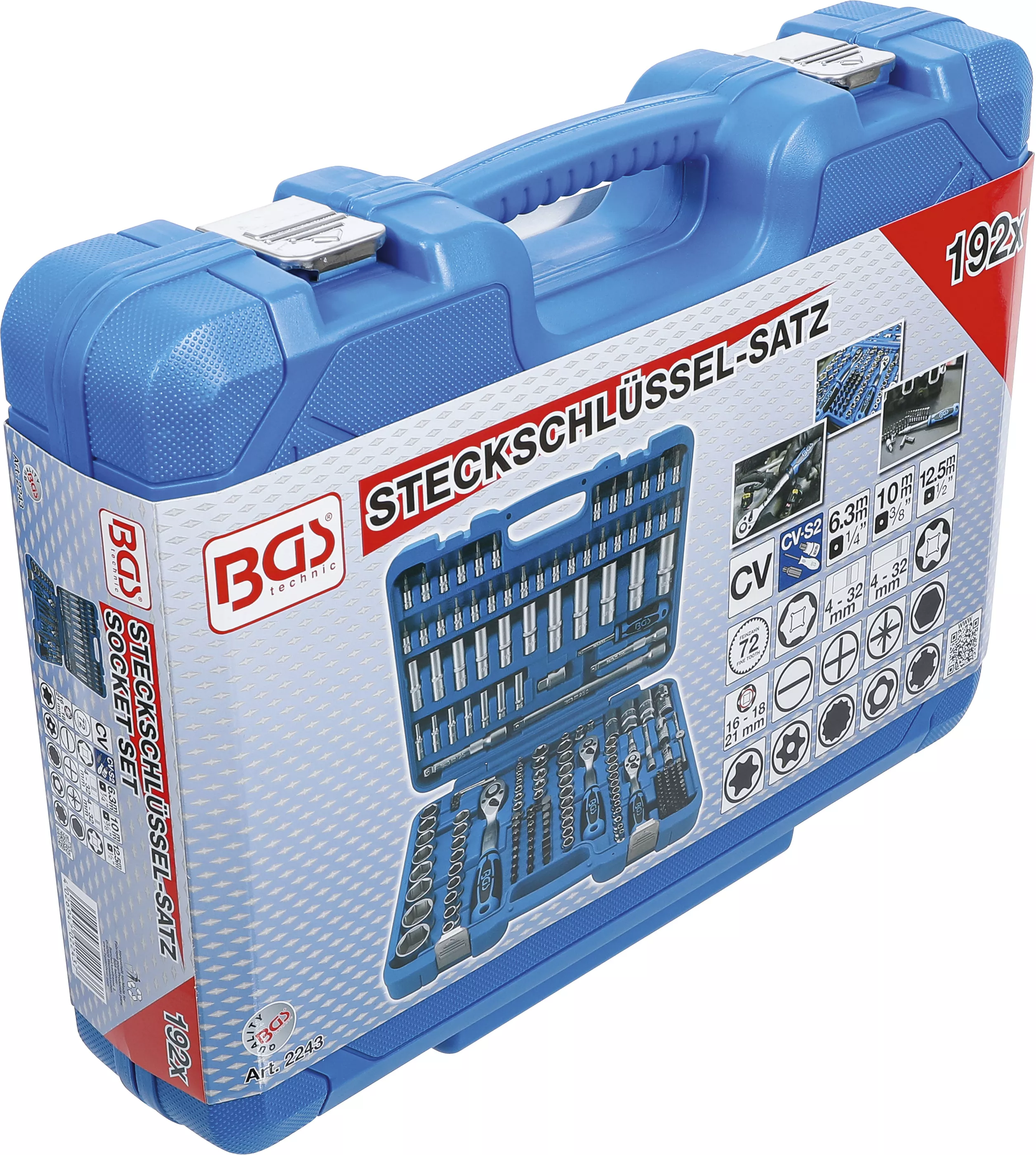 Set chei tubulare 6 colturi | Antrenare 6,3 mm (1/4") / 10 mm (3/8") / 12,5 mm (1/2") | 192 piese [9]
