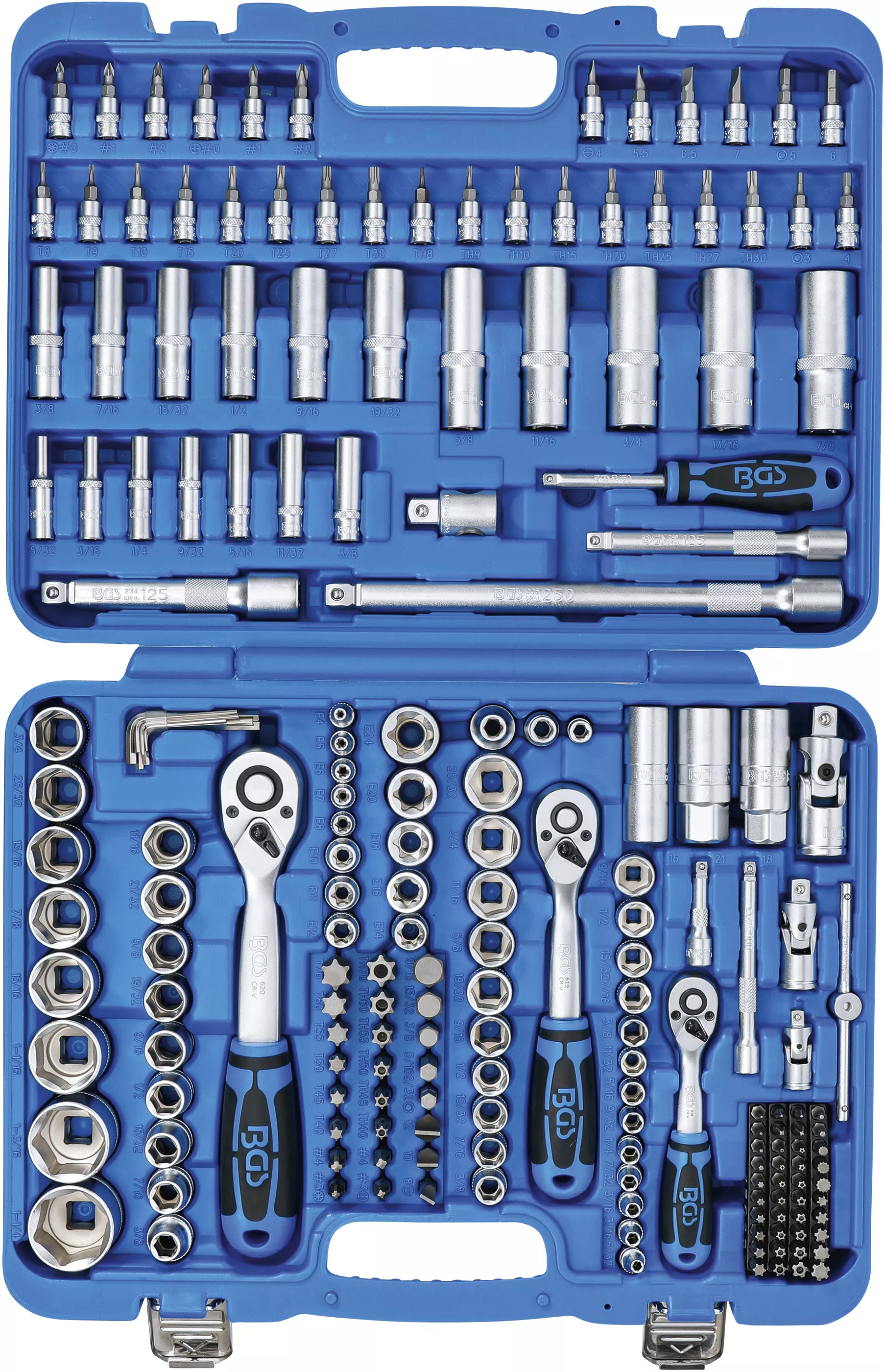 Set chei tubulare 6 colturi | Antrenare 6,3 mm (1/4") / 10 mm (3/8") / 12,5 mm (1/2") | Marimi in toli | 192 piese [6]