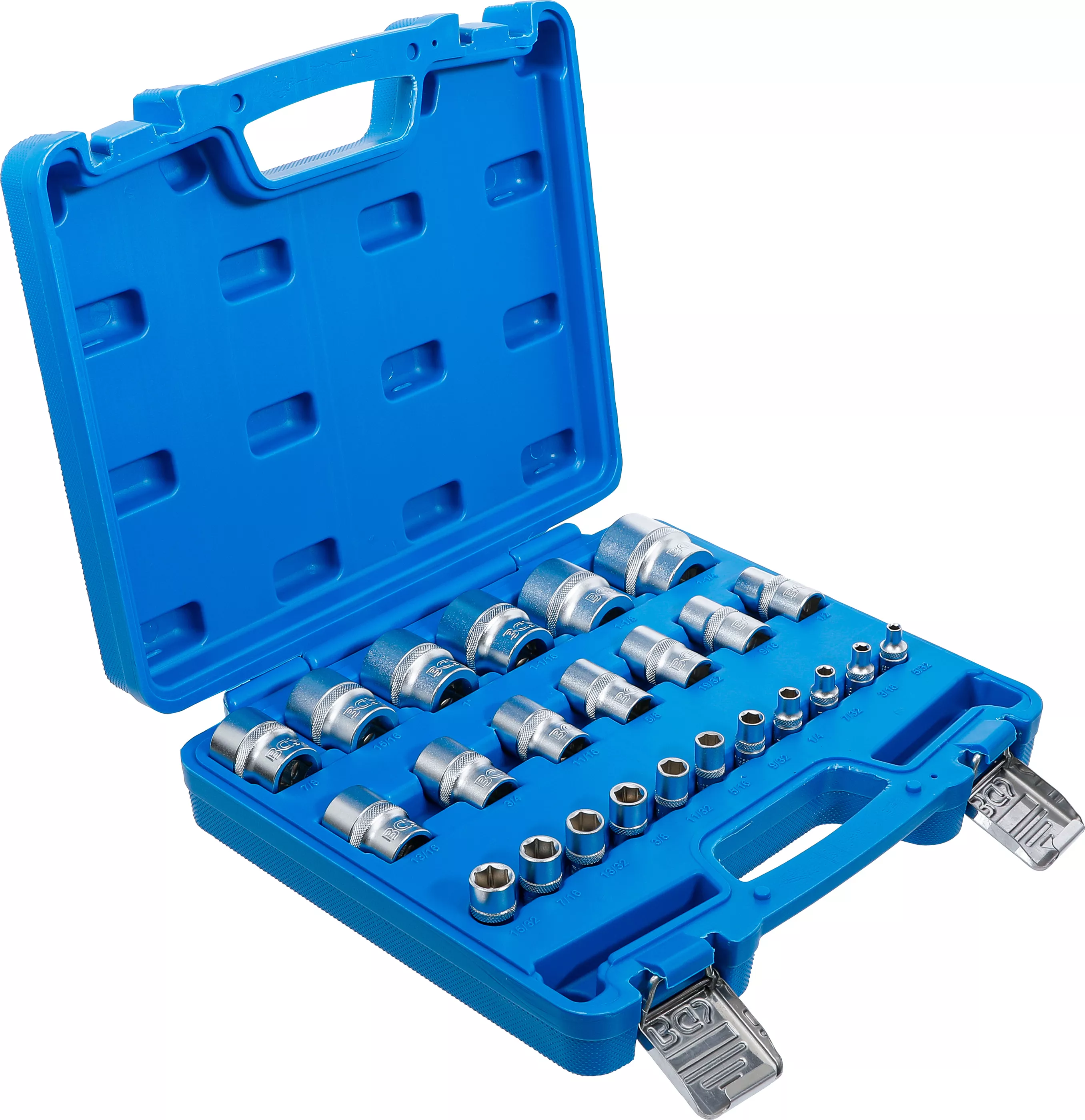 Set chei tubulare, 6 colturi | 6,3 mm (1/4"), 12,5 mm (1/2") | Cota in toli | 24 piese [2]