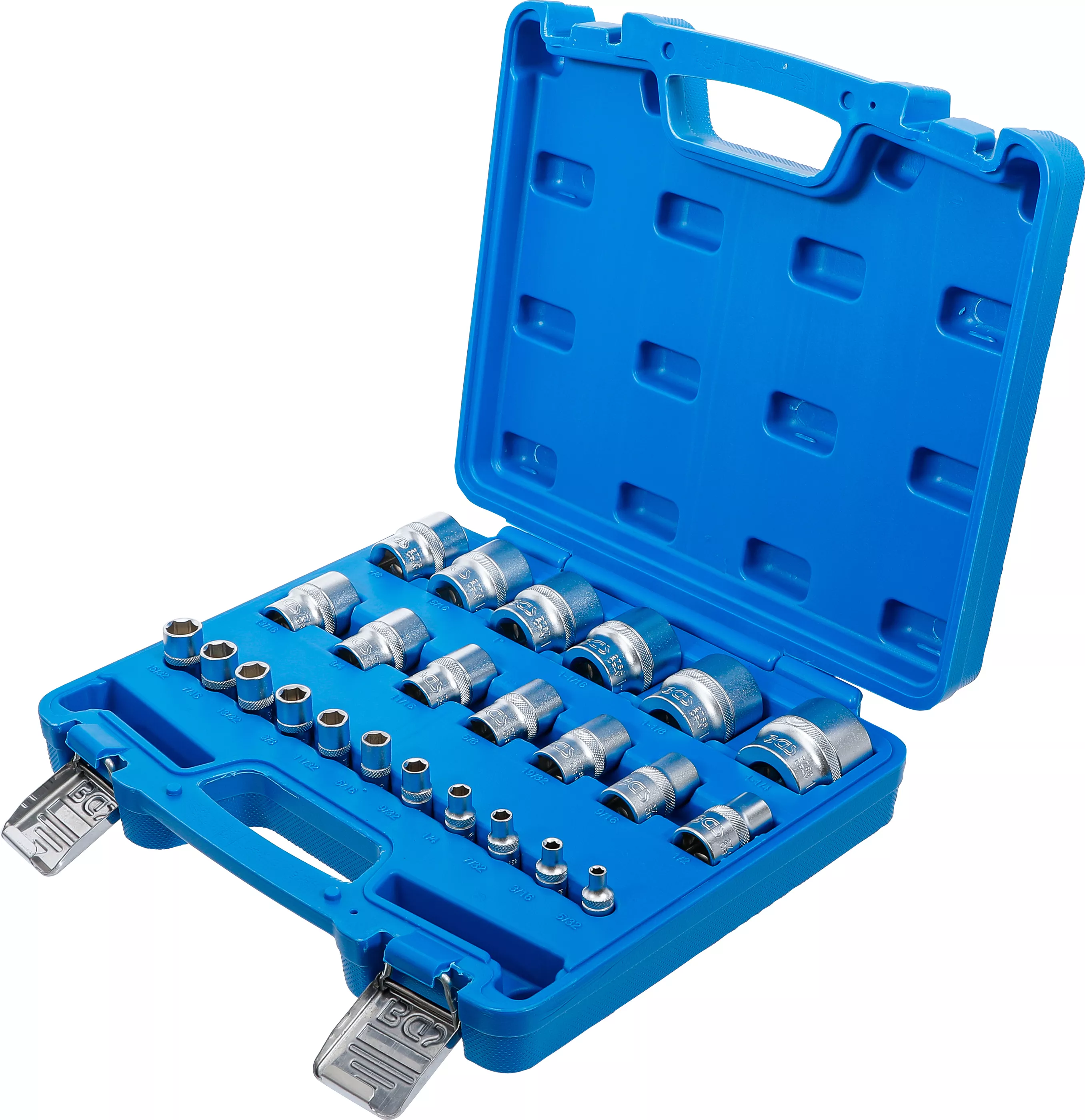 Set chei tubulare, 6 colturi | 6,3 mm (1/4"), 12,5 mm (1/2") | Cota in toli | 24 piese [3]