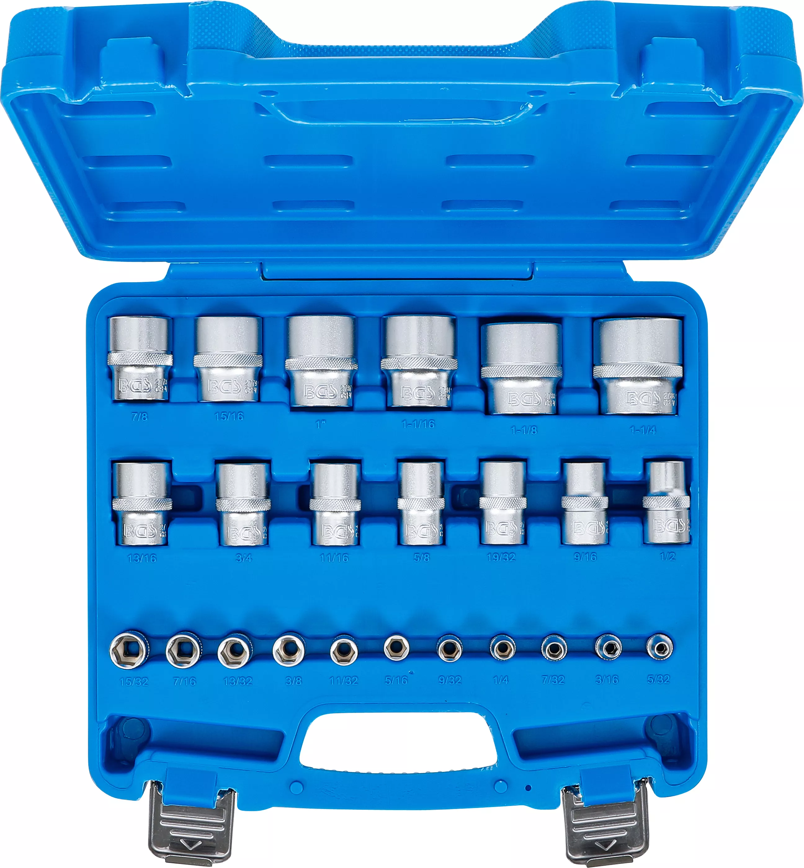 Set chei tubulare, 6 colturi | 6,3 mm (1/4"), 12,5 mm (1/2") | Cota in toli | 24 piese [4]