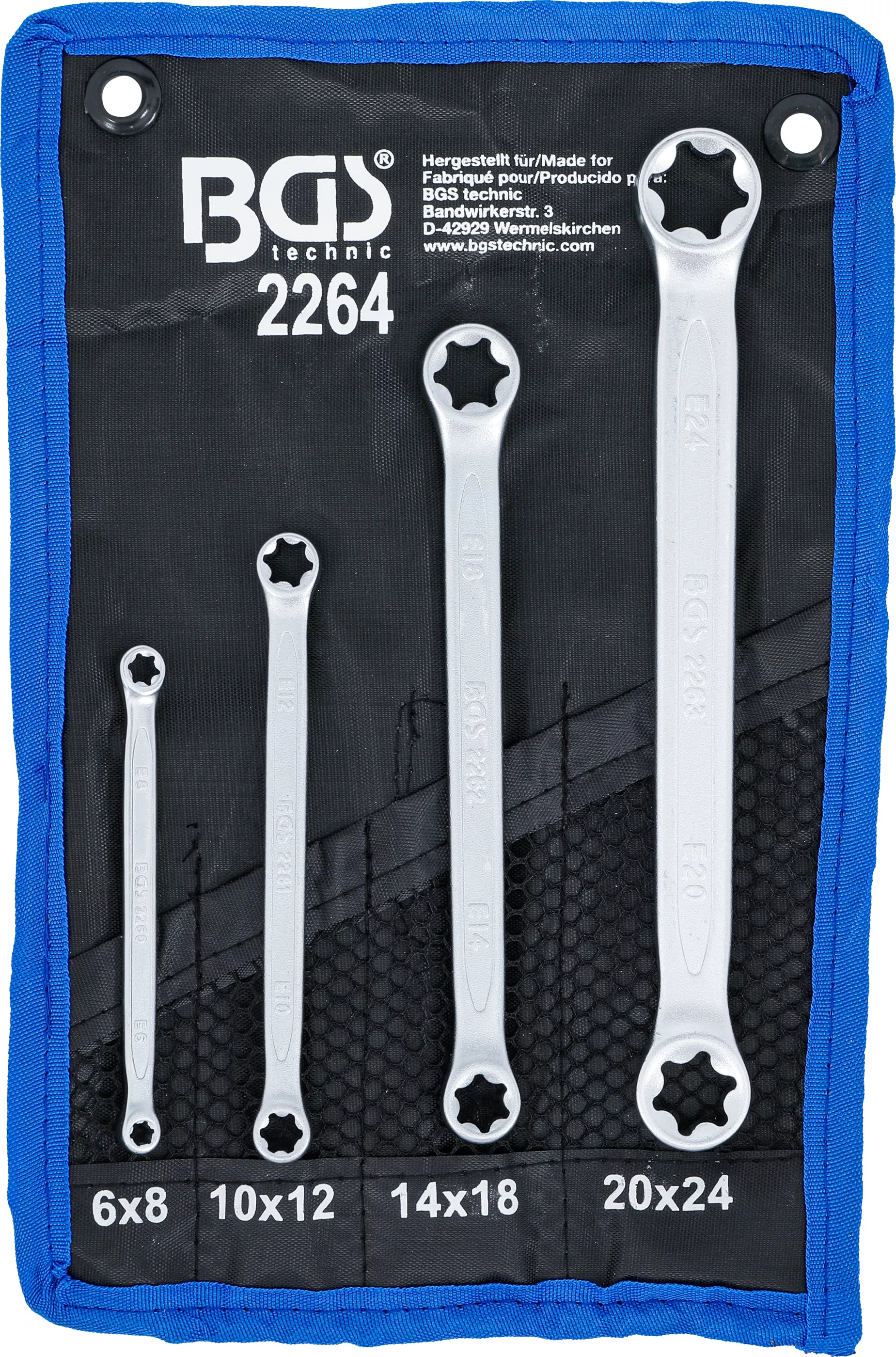 Scule - Set chei inelare duble cu capete Profil E | E6 x E8 - E20 x E24 | 4 piese