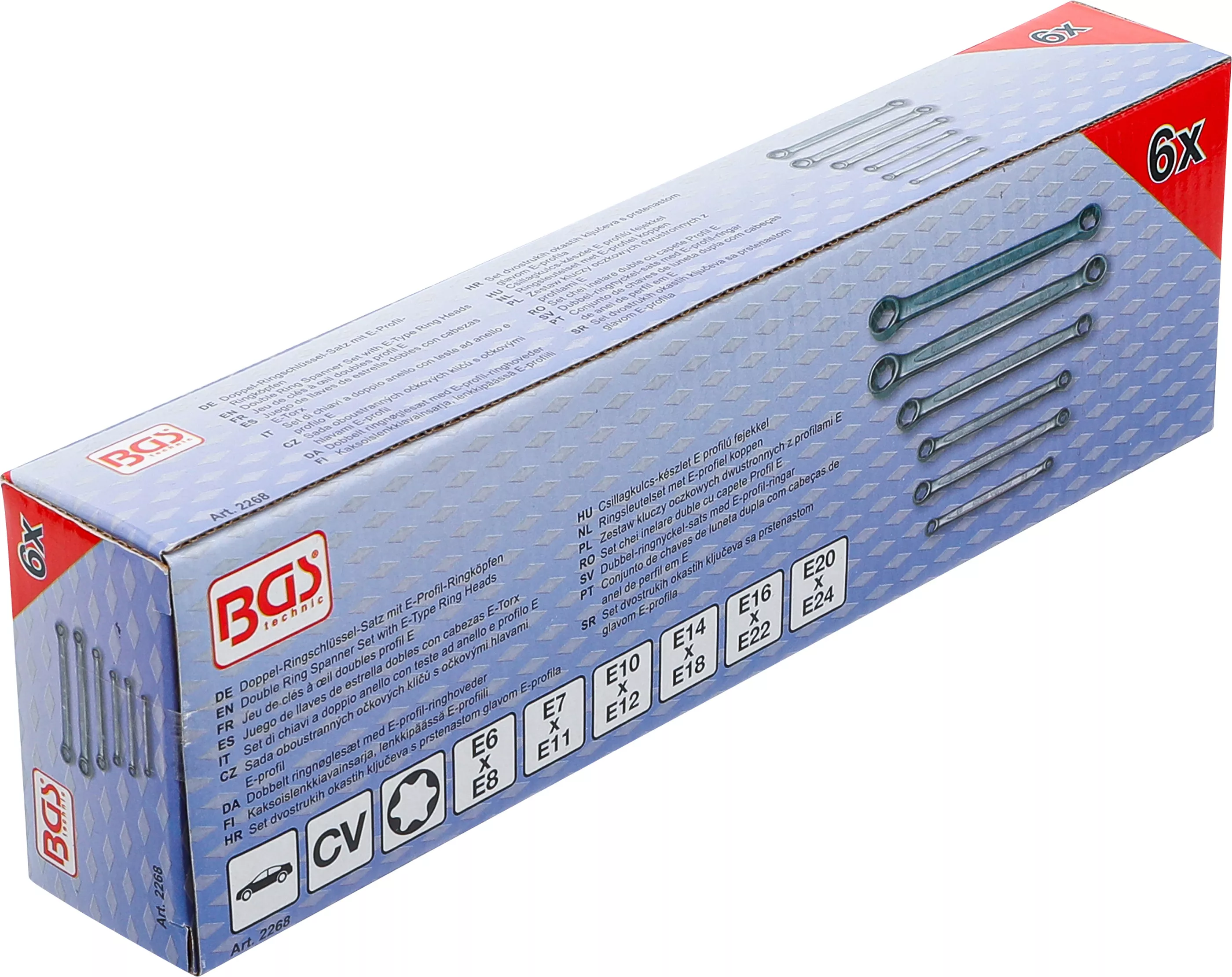 Set chei inelare duble cu capete Profil E | E6 x E8 - E20 x E24 | 6 piese [6]