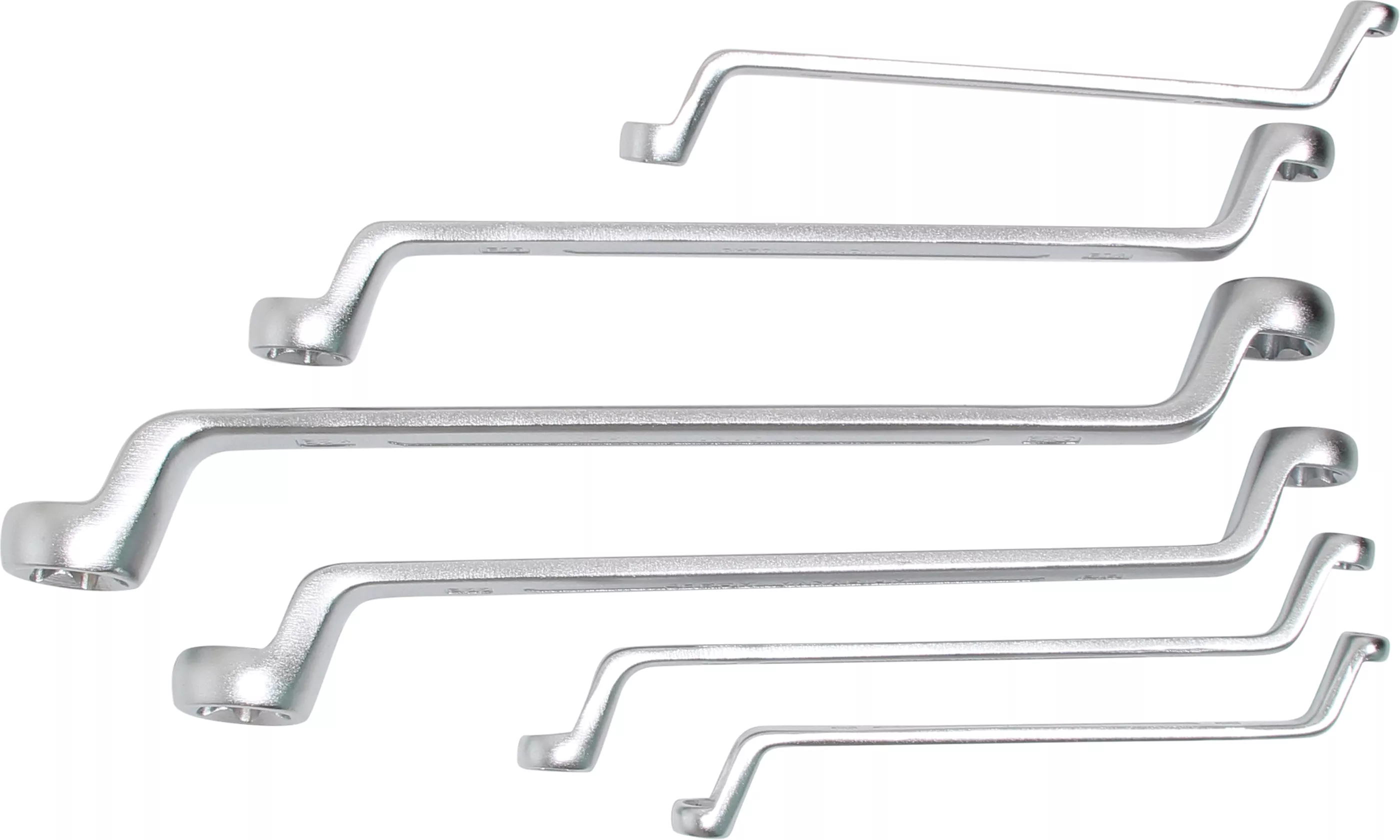 Chei de şuruburi - Set chei inelare duble cu capete Profil E | cotite | E6 - E24 | 6 piese